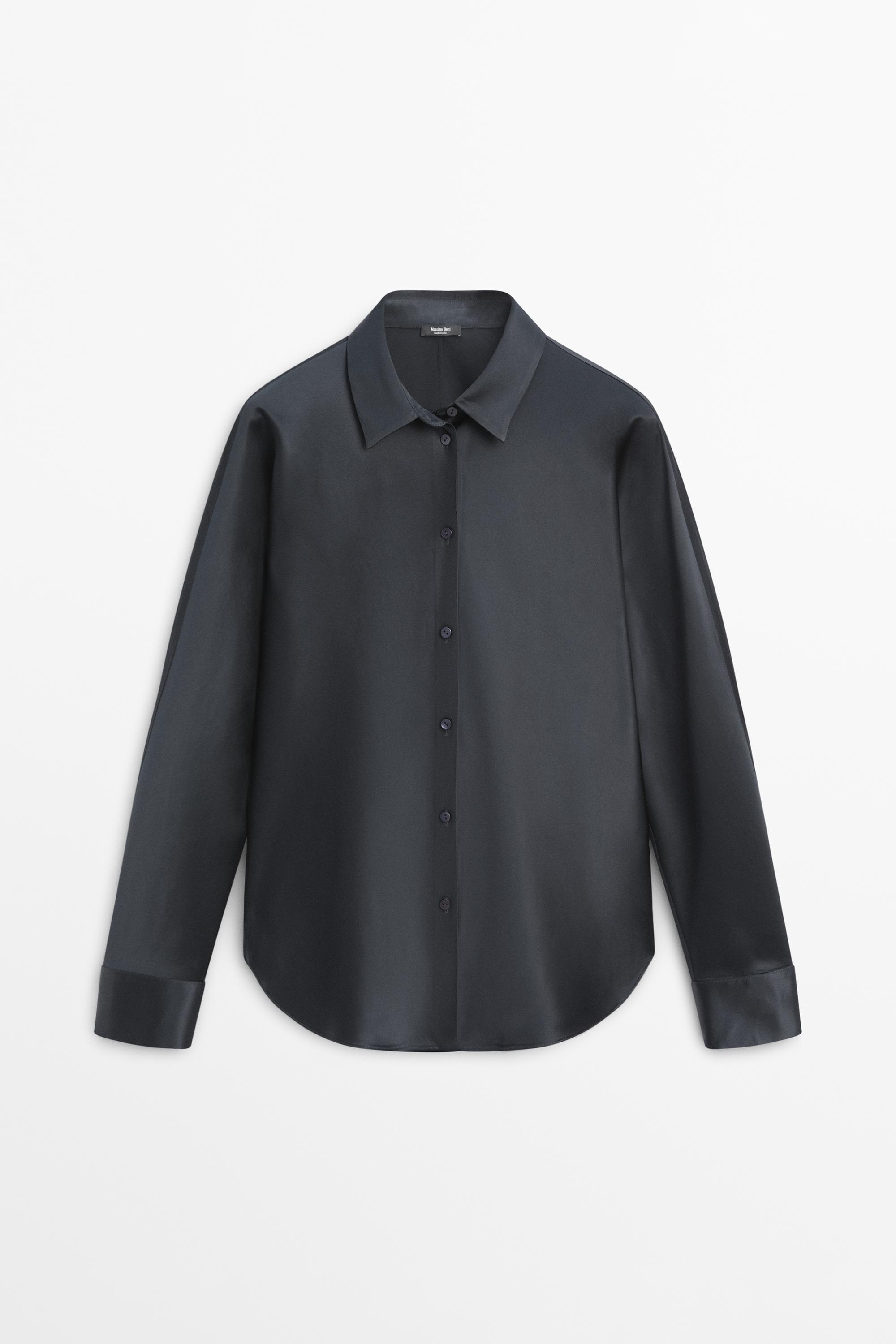 Fließendes Hemd in Satinoptik