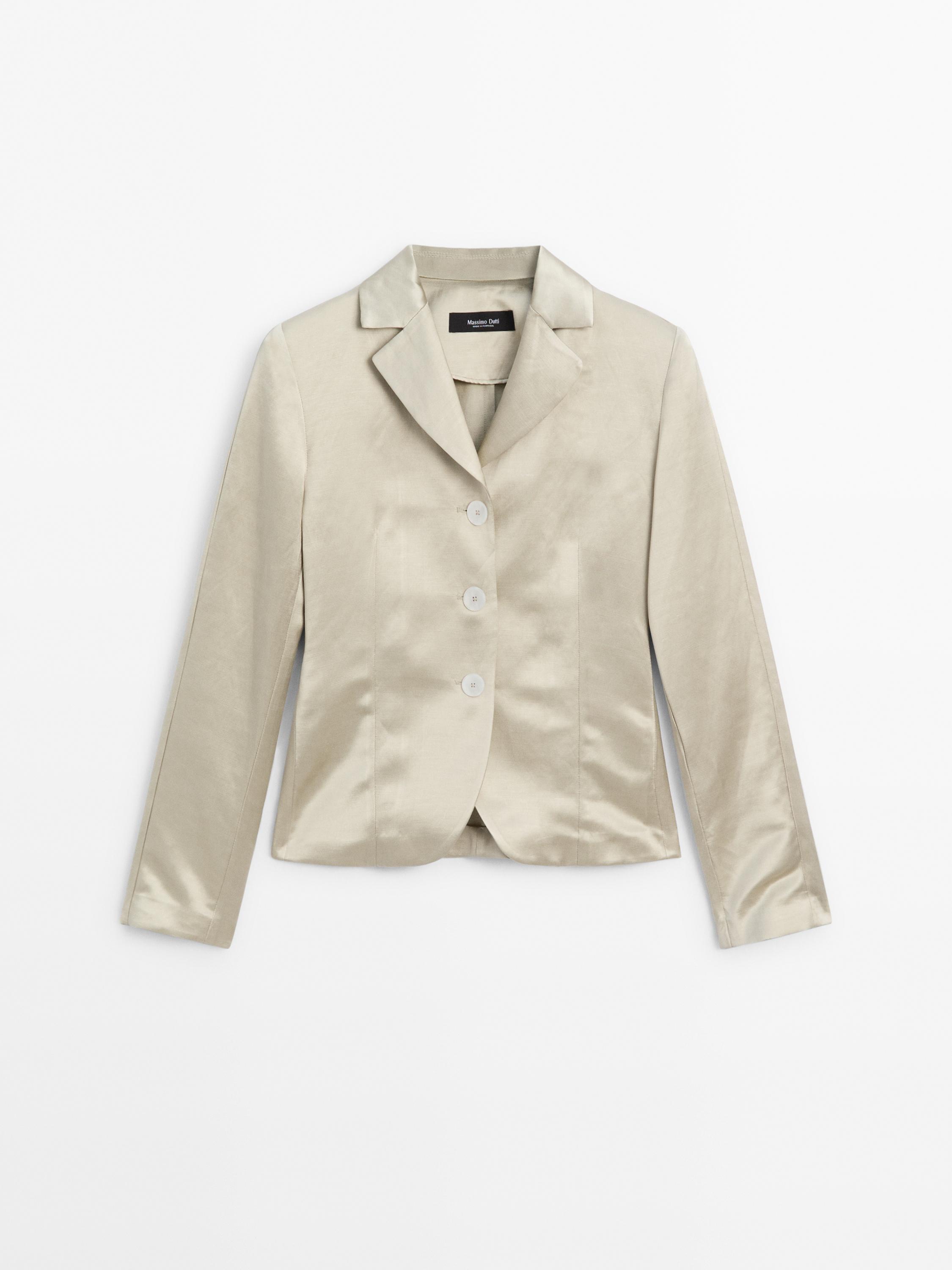 Fitted satin blazer