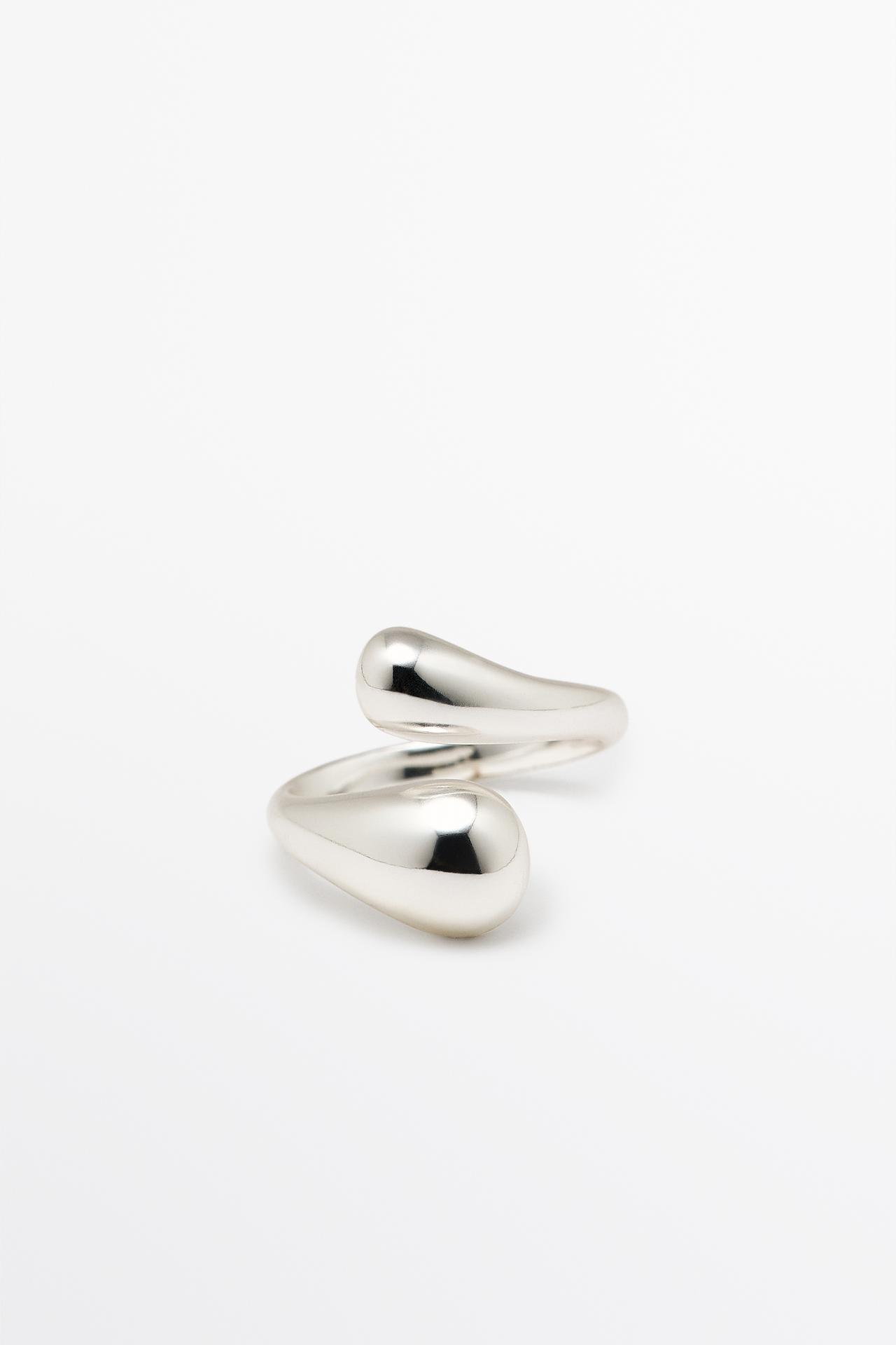 Double teardrop ring — SILVER