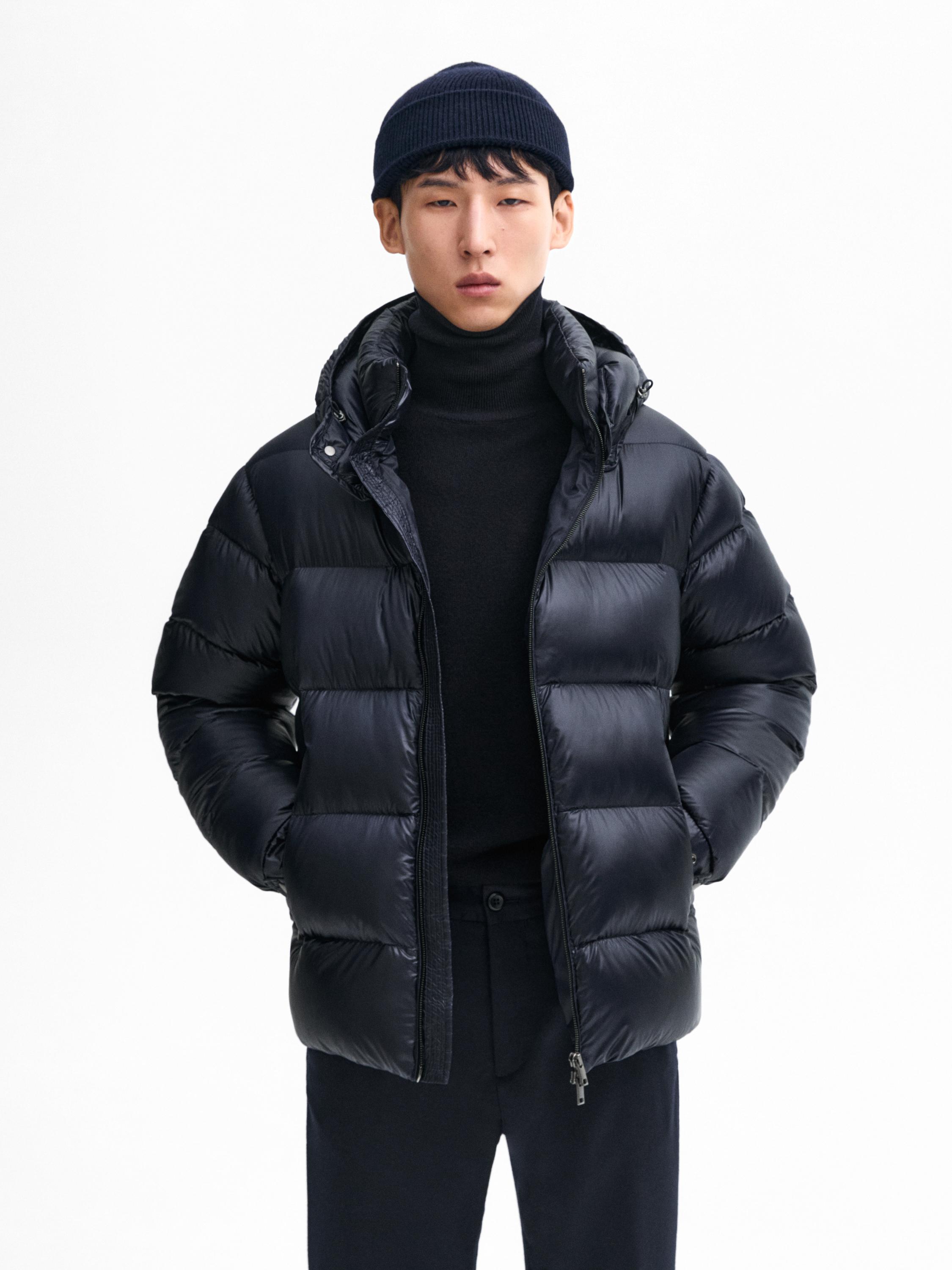 Puffer down jacket · Navy Blue, Khaki · Coats And Jackets | Massimo Dutti