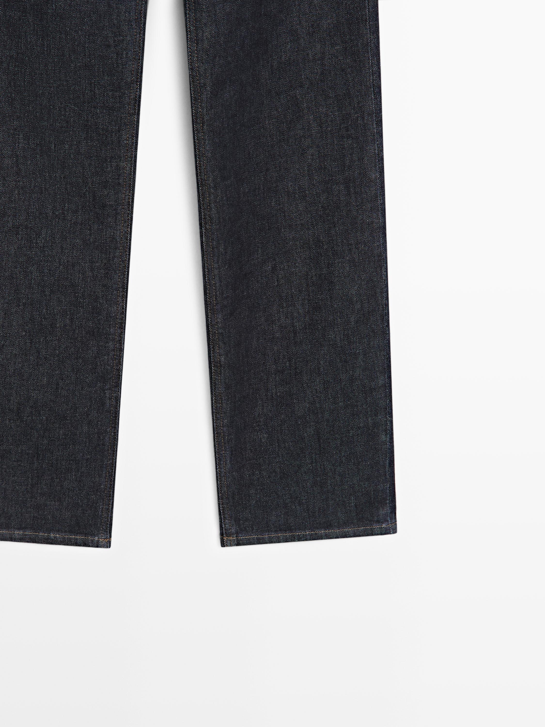 High-waist straight-leg comfort jeans — DARK BLUE