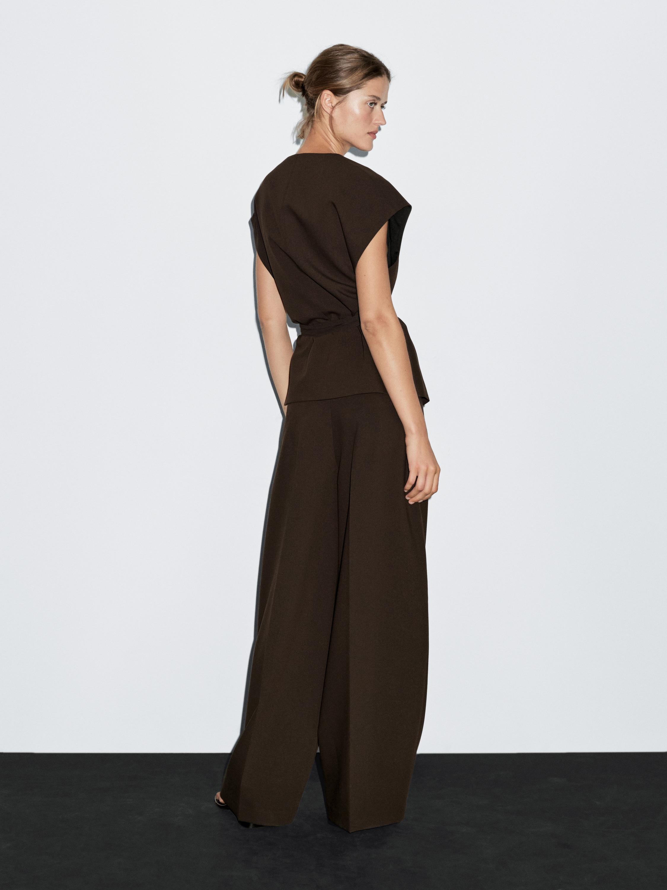 High-waist wide-leg trousers