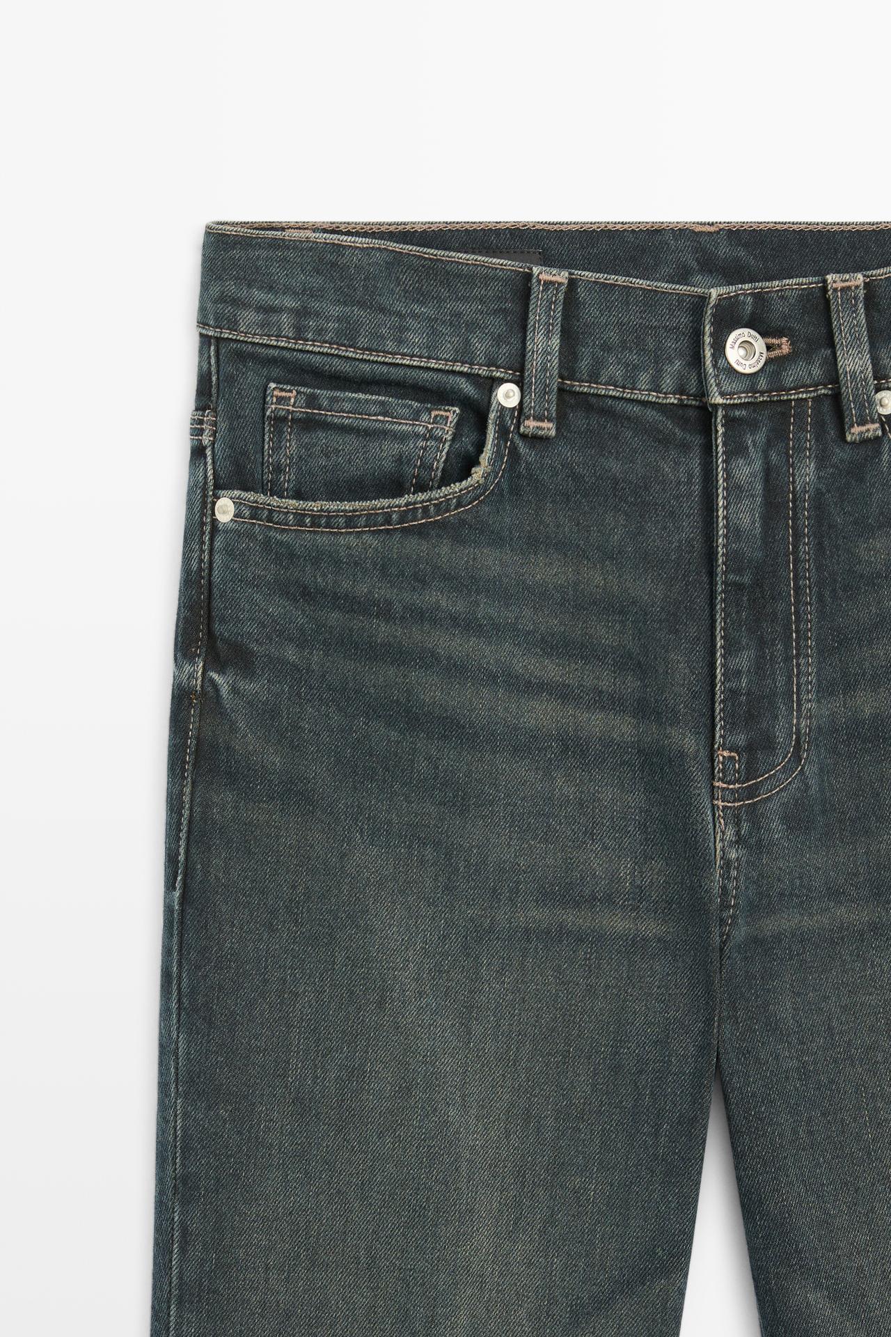Mid-waist flare fit jeans — Dark blue