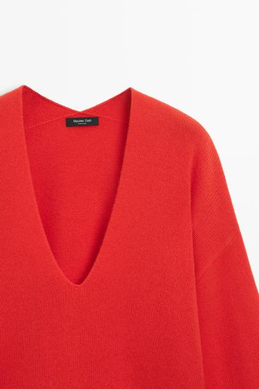 Oversize wool-blend knit sweater — RED 4