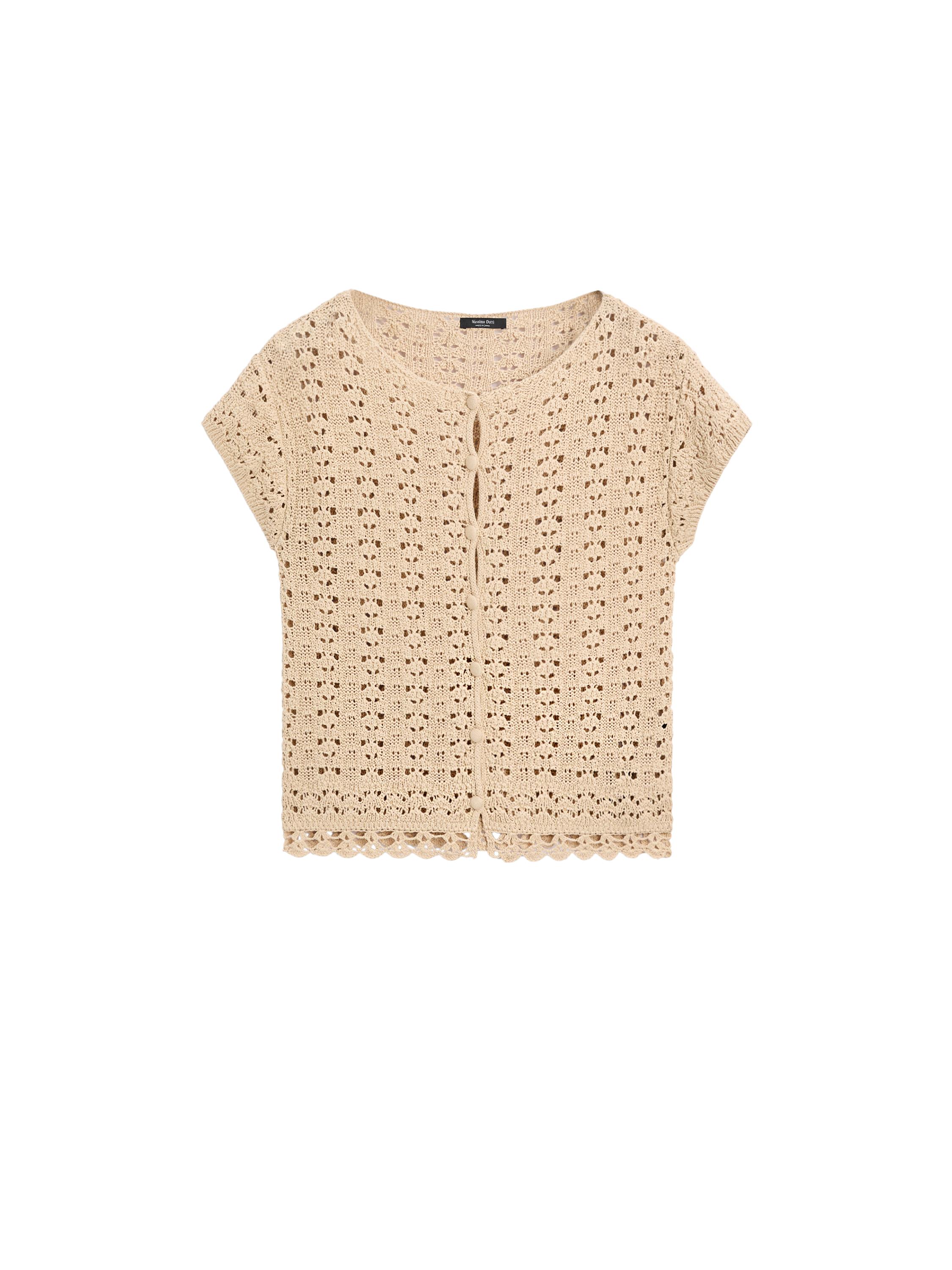 Kısa kollu kroşe hırka