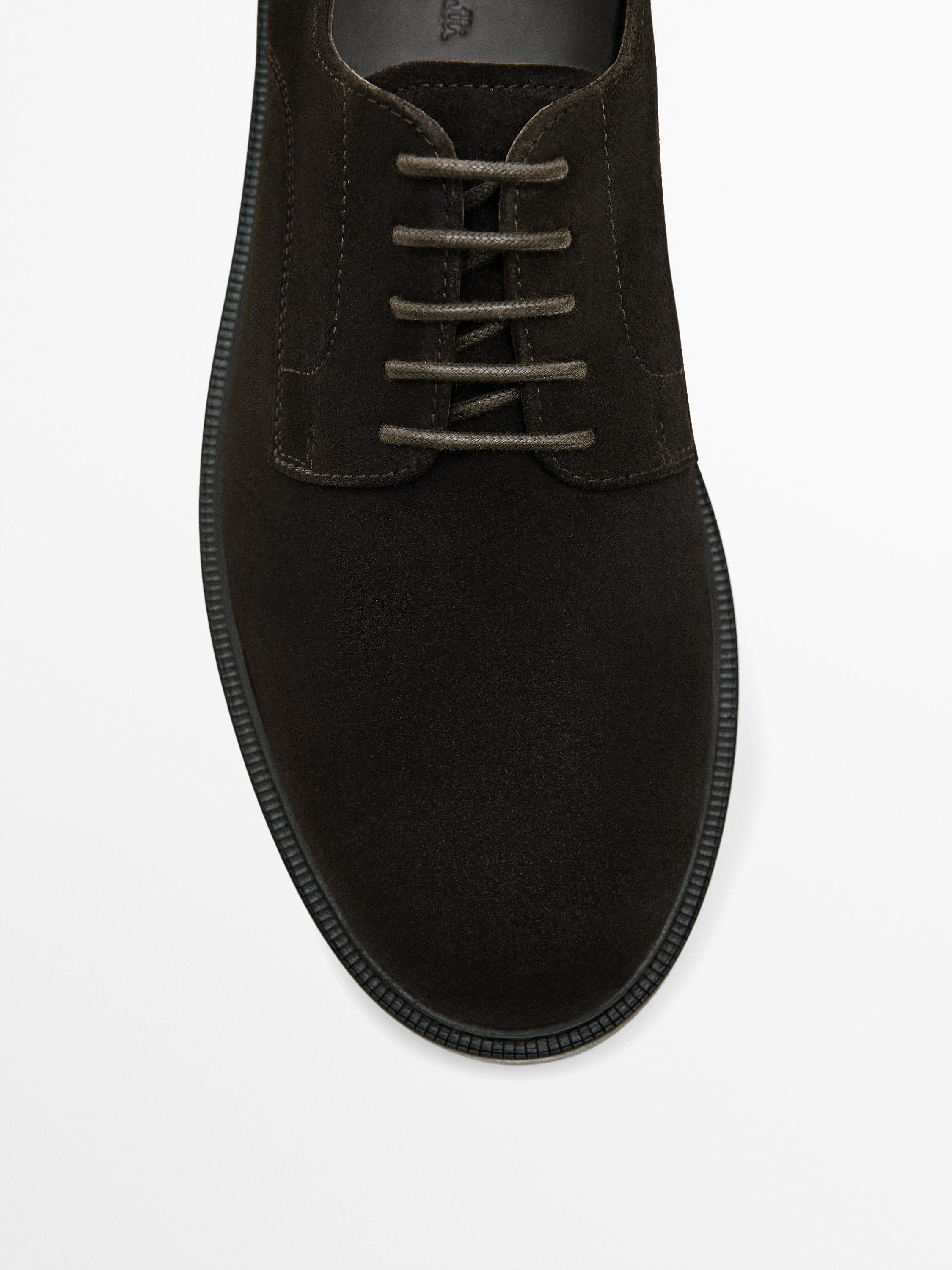 Brown split suede shoes