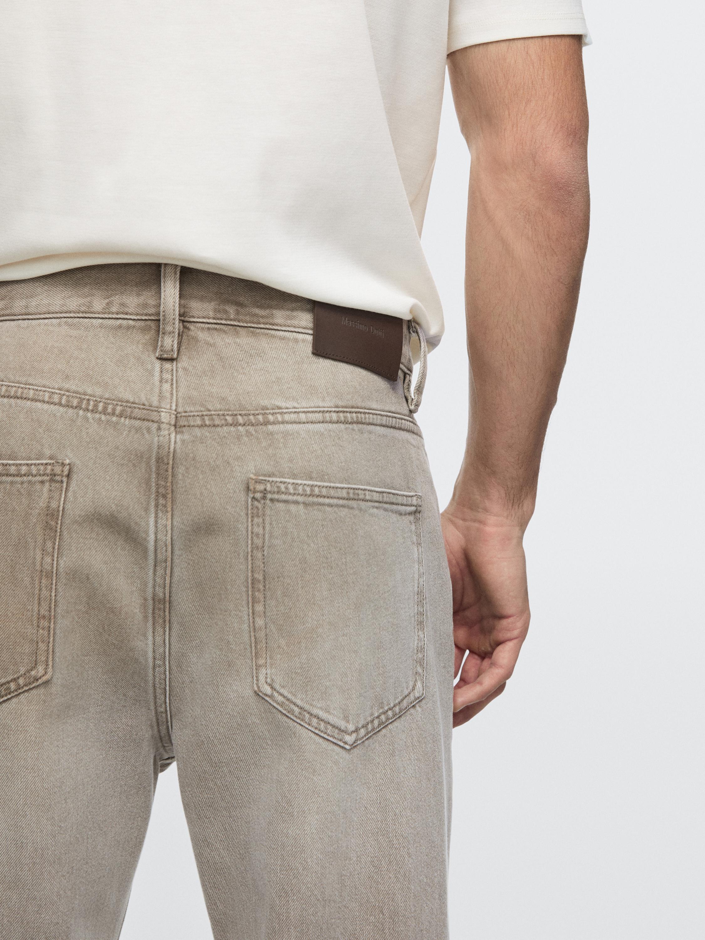 Straight-leg jeans — Greyish green
