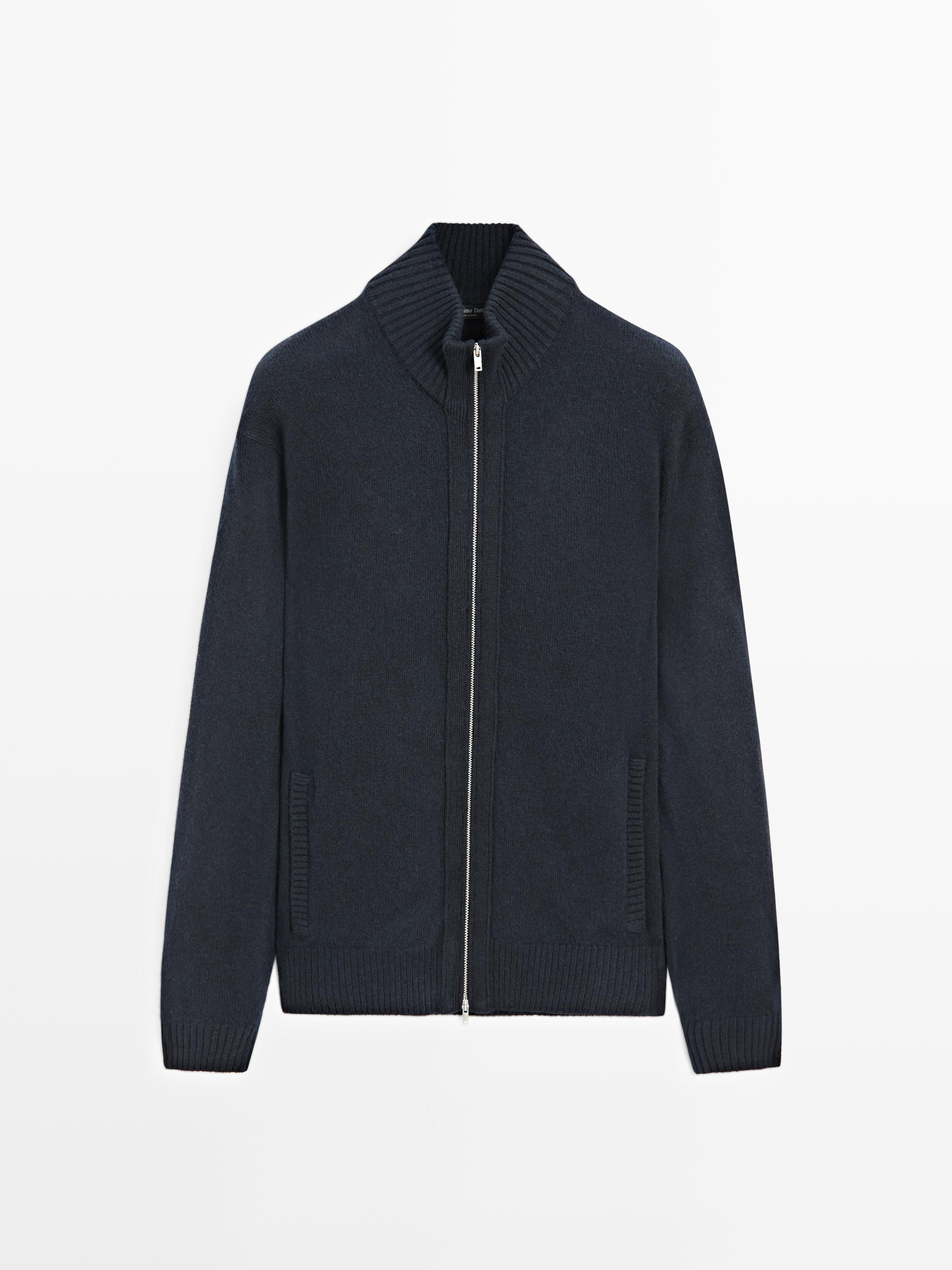 Cardigan in misto lana con cerniera