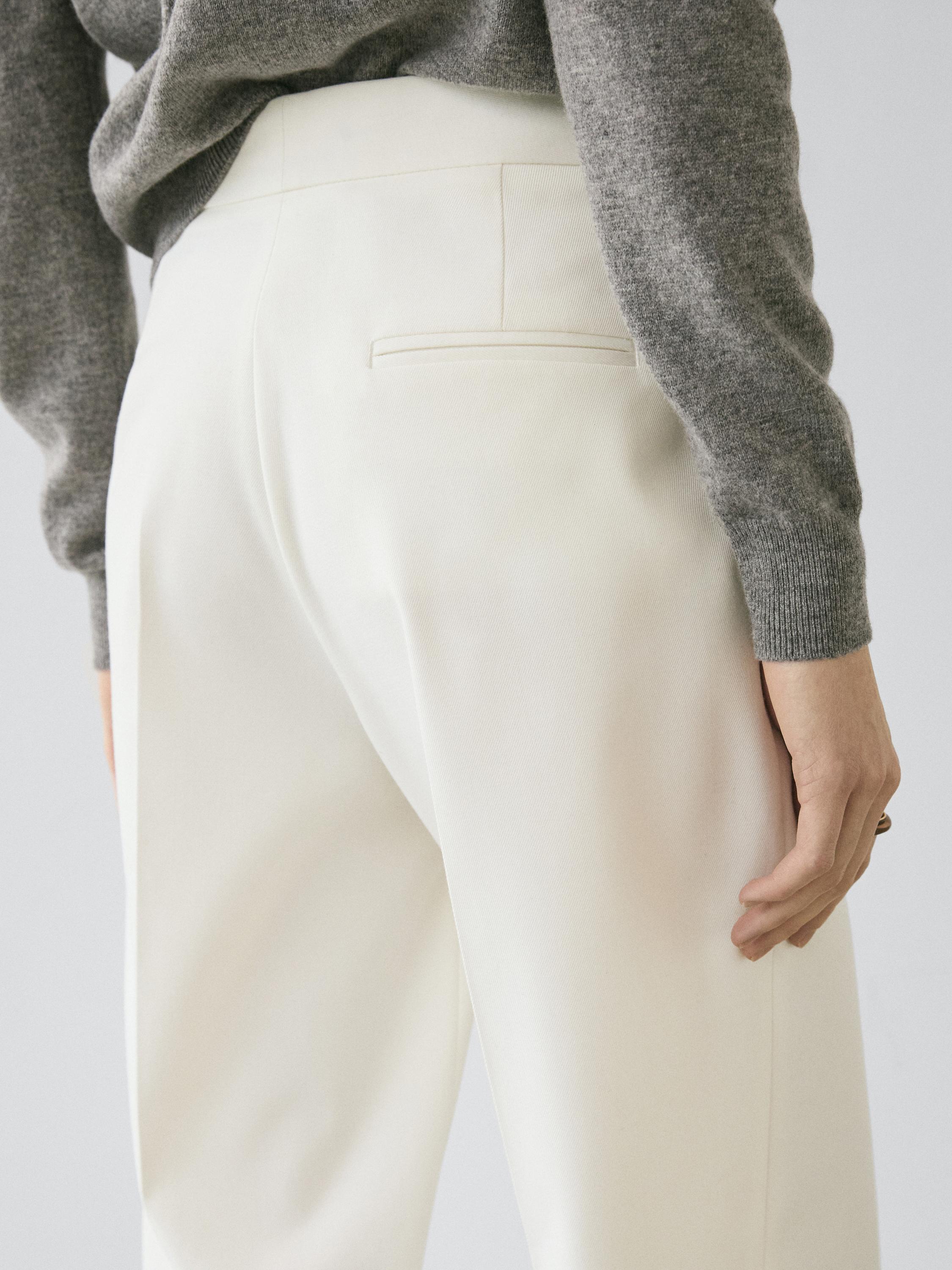 Straight-leg flowing trousers — CREAM