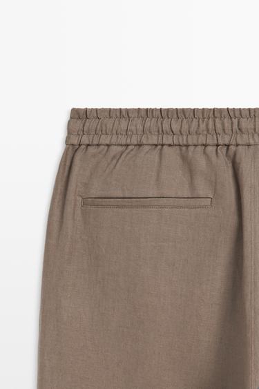 100% linen relaxed fit pants — MINK 9