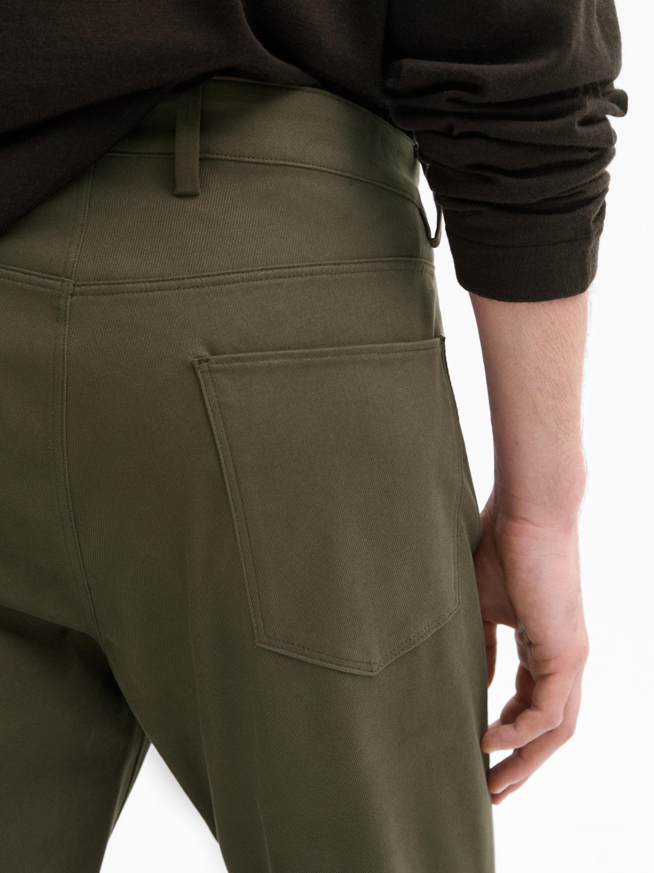 Cotton blend slim fit trousers