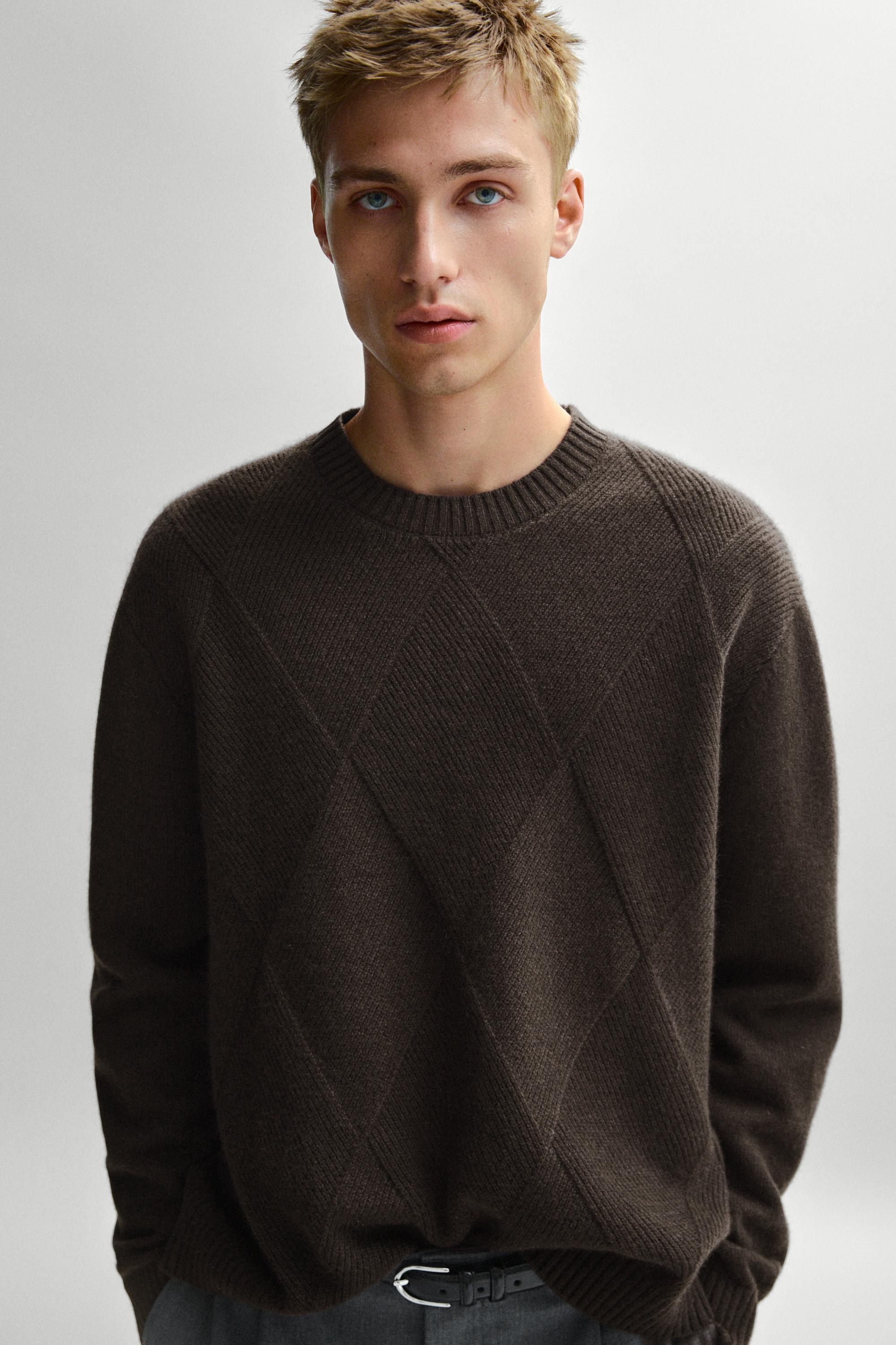 Cashmere and wool blend crew neck sweater — KHAKI GREEN