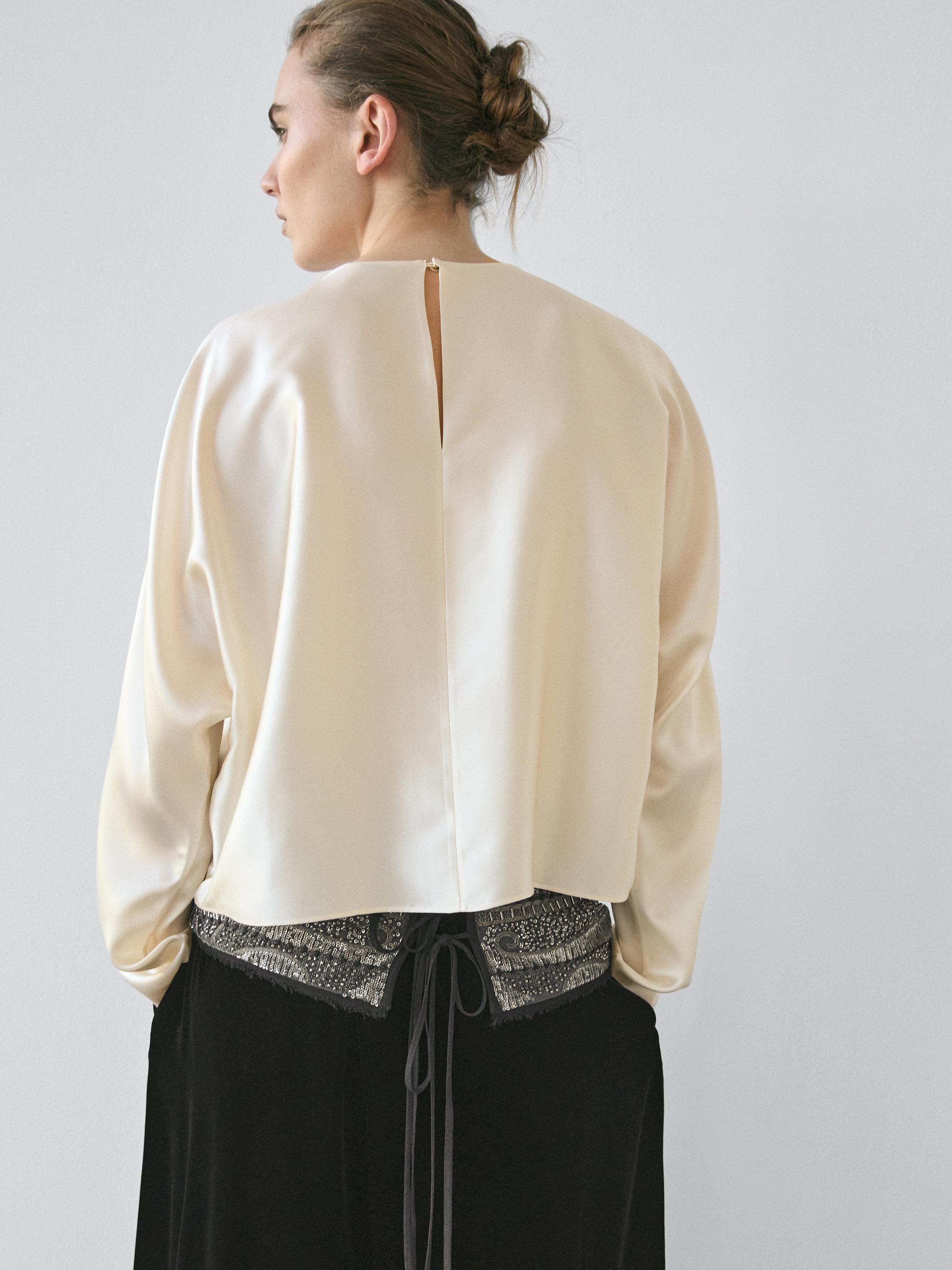 Sash belt with embroidered details - STUDIO · Silver  display picture 1