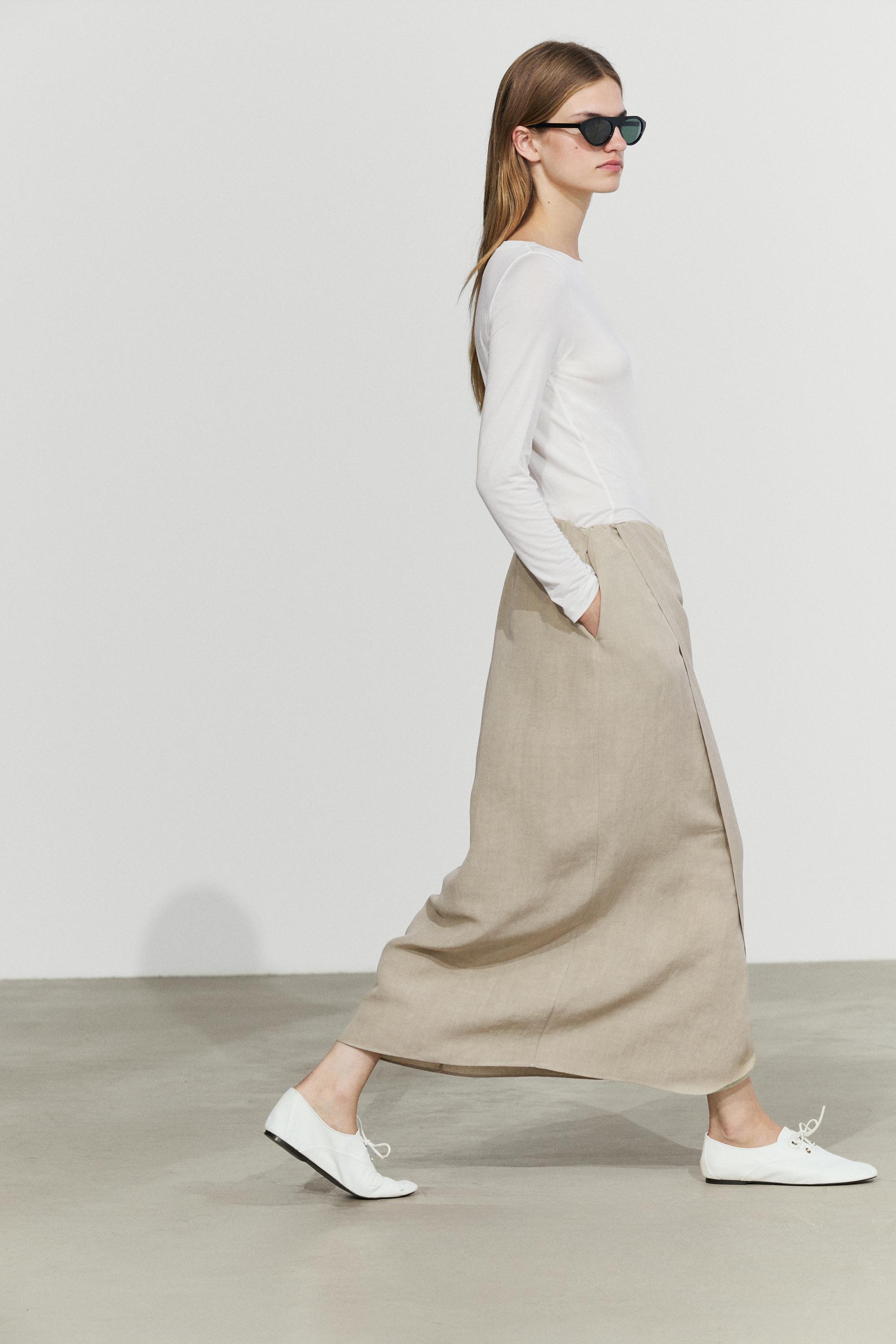 Double-layer midi skirt - STUDIO