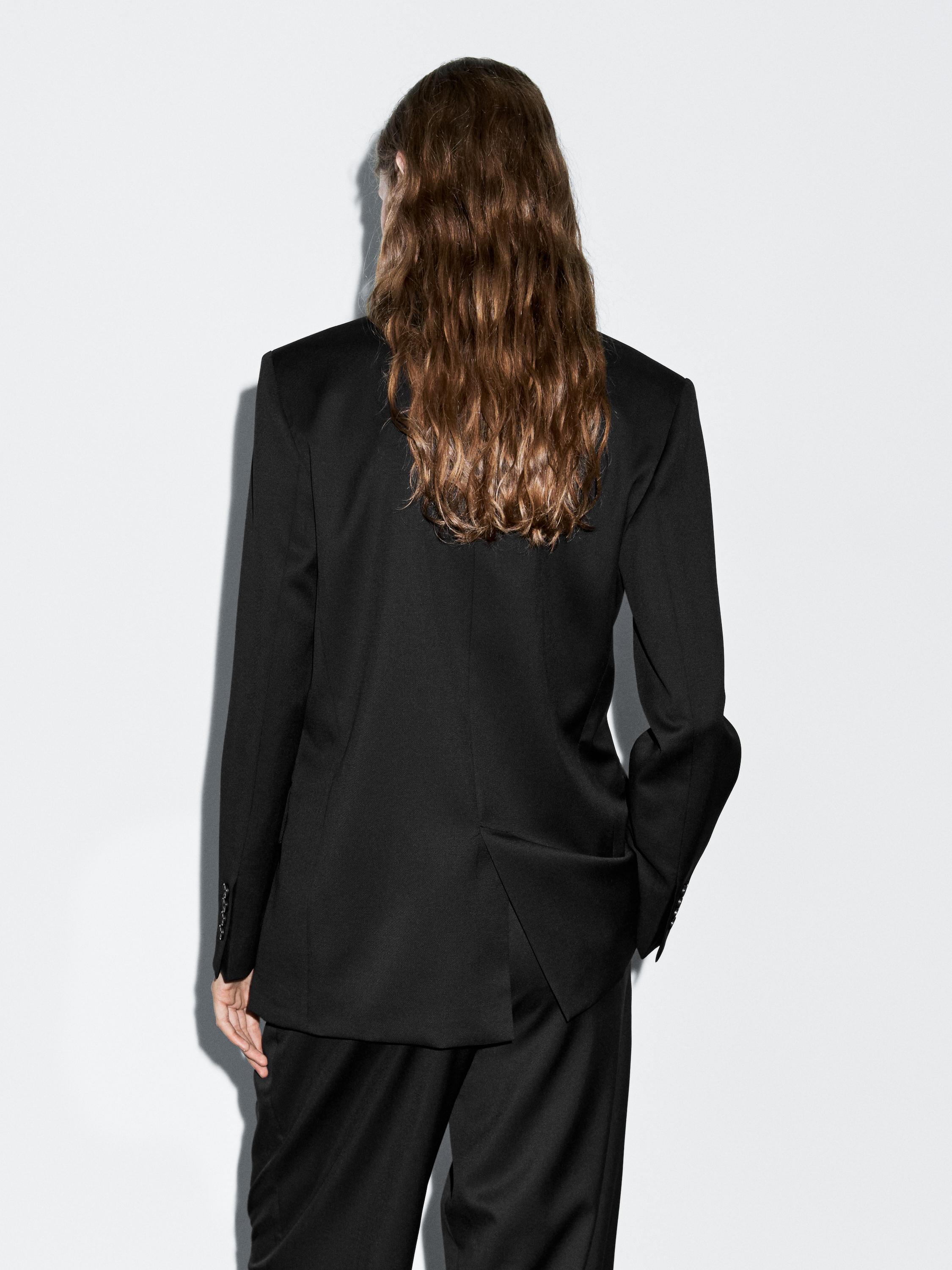 Extra fine wool pleated pants — BLACK