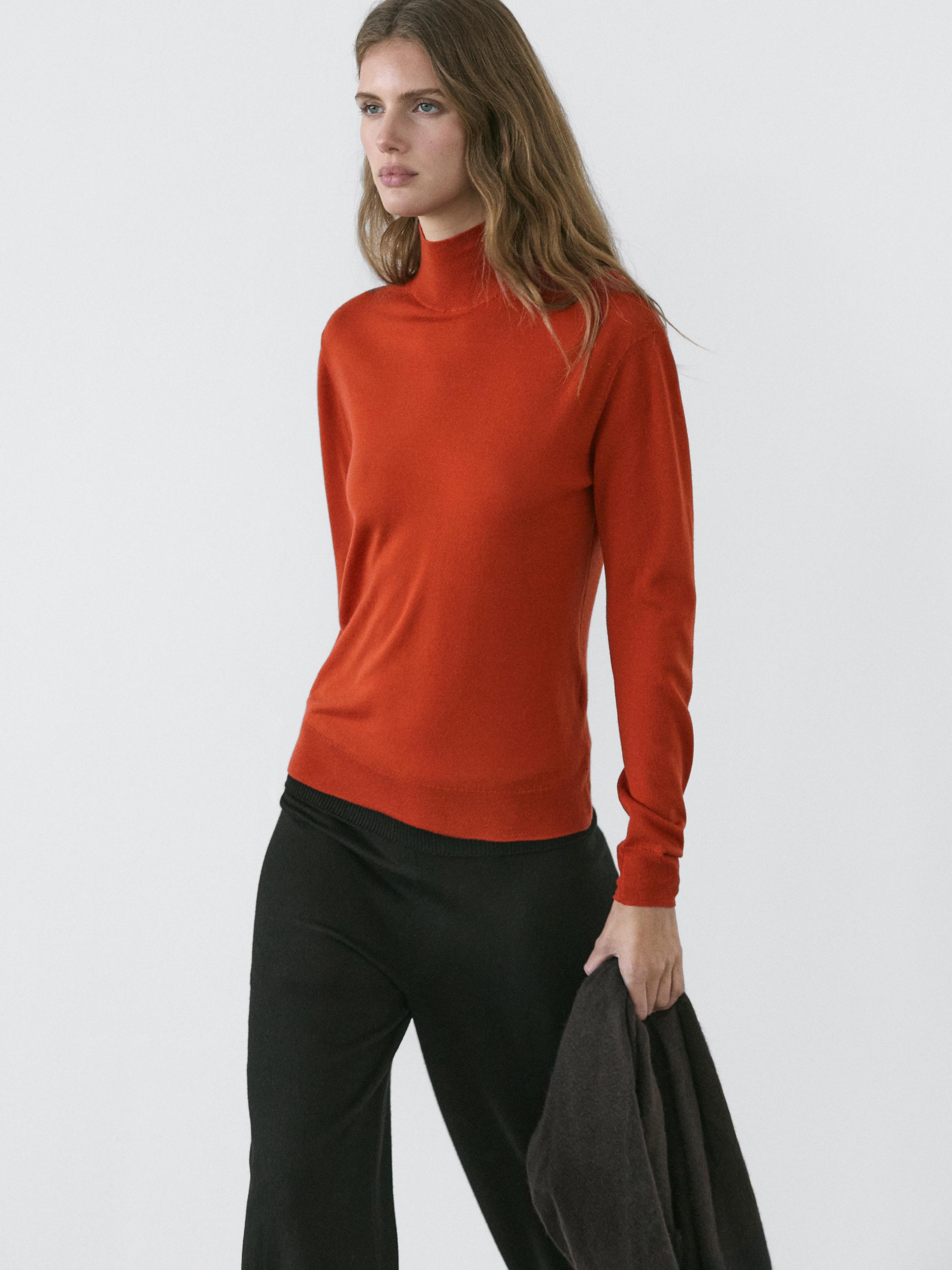 High neck wool sweater