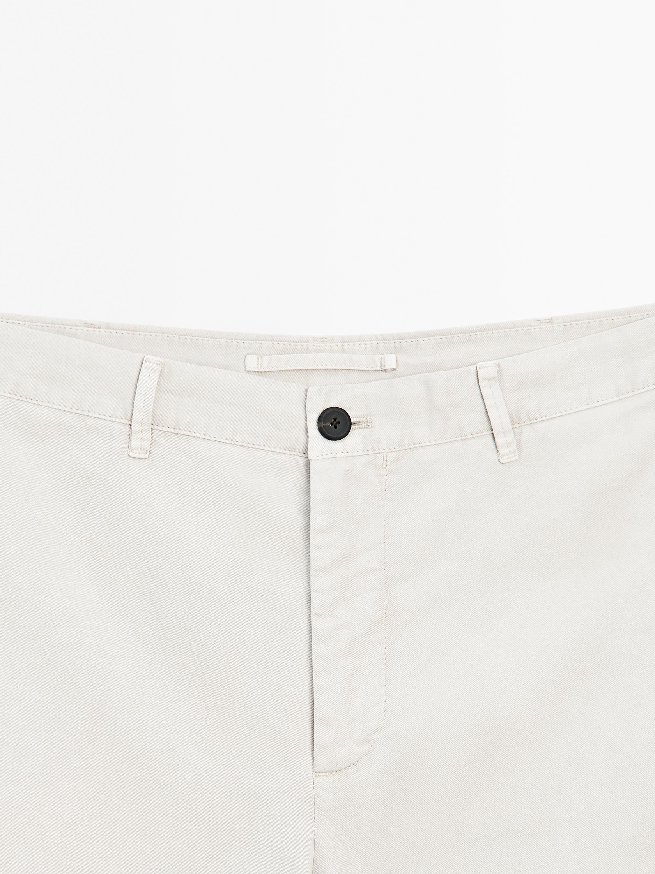 Lightweight linen blend Bermuda shorts