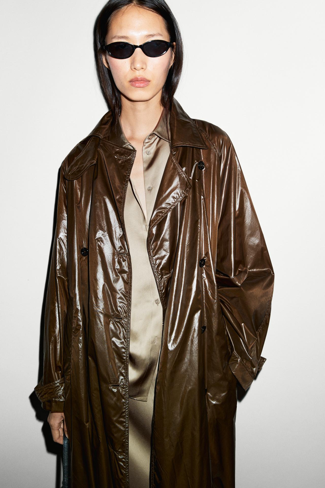 Flowing satin shirt — BEIGE