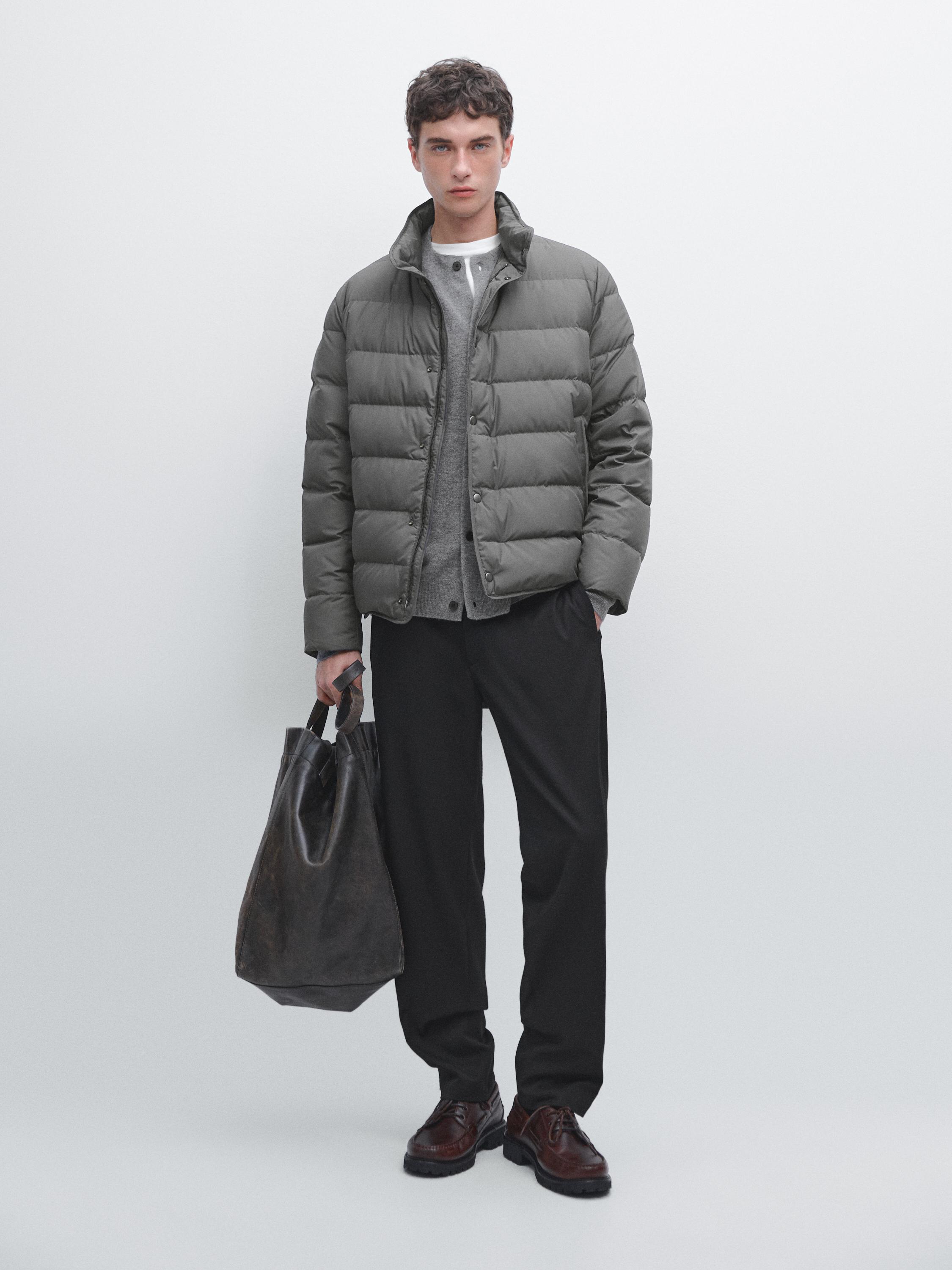 Water-repellent down-blend quilted jacket