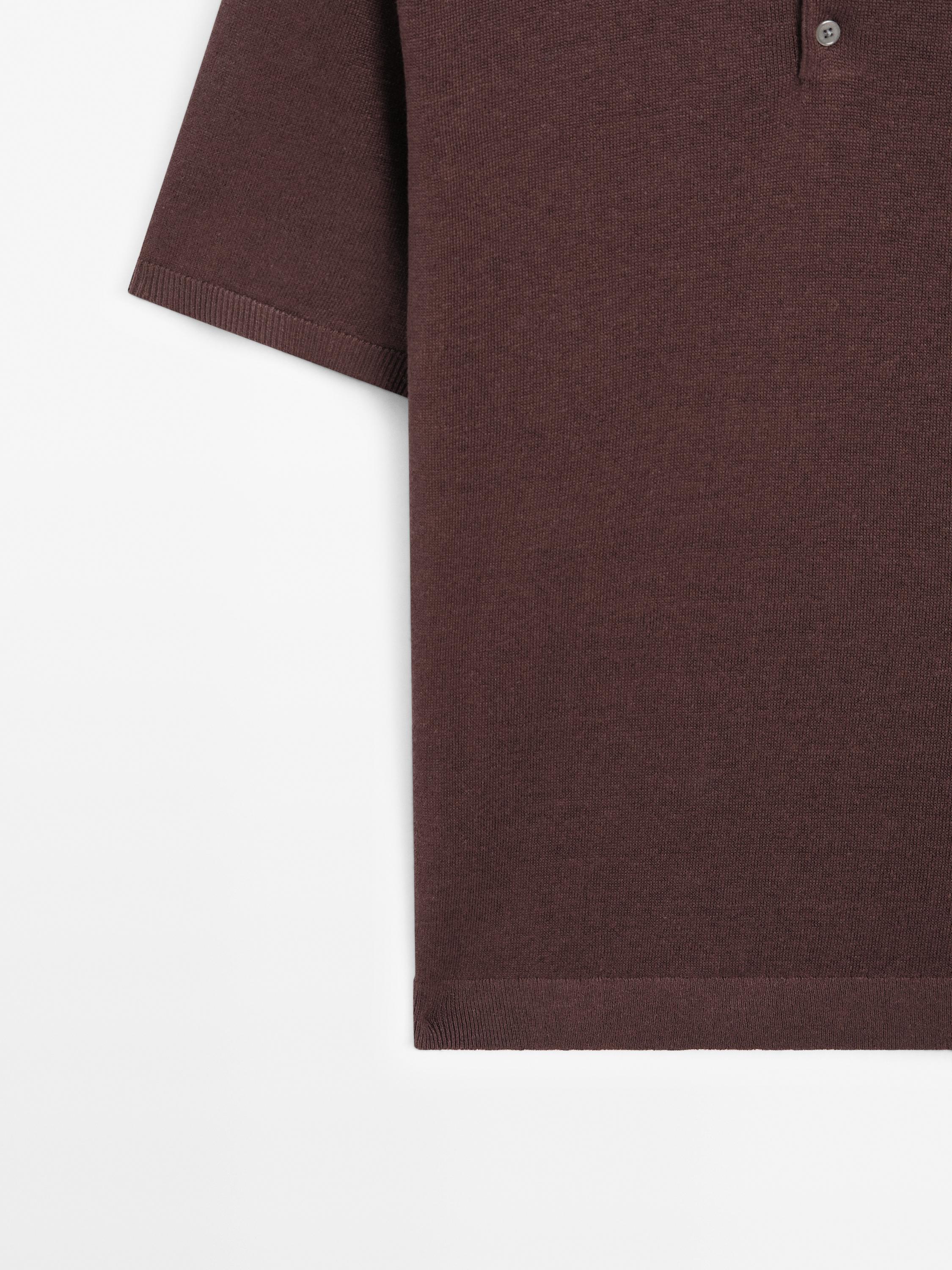 100% linen knit polo shirt