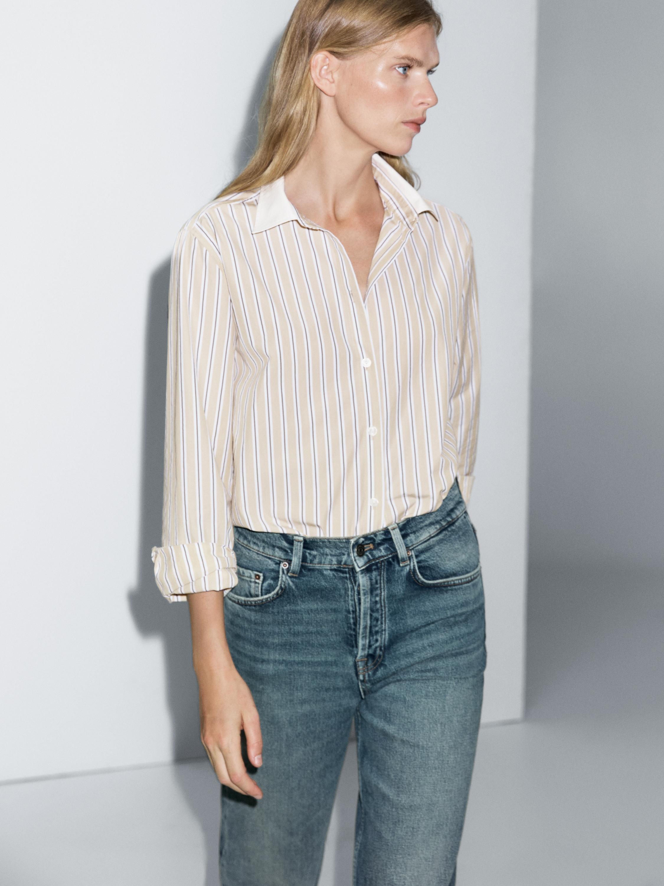 Straight-leg high-waist jeans