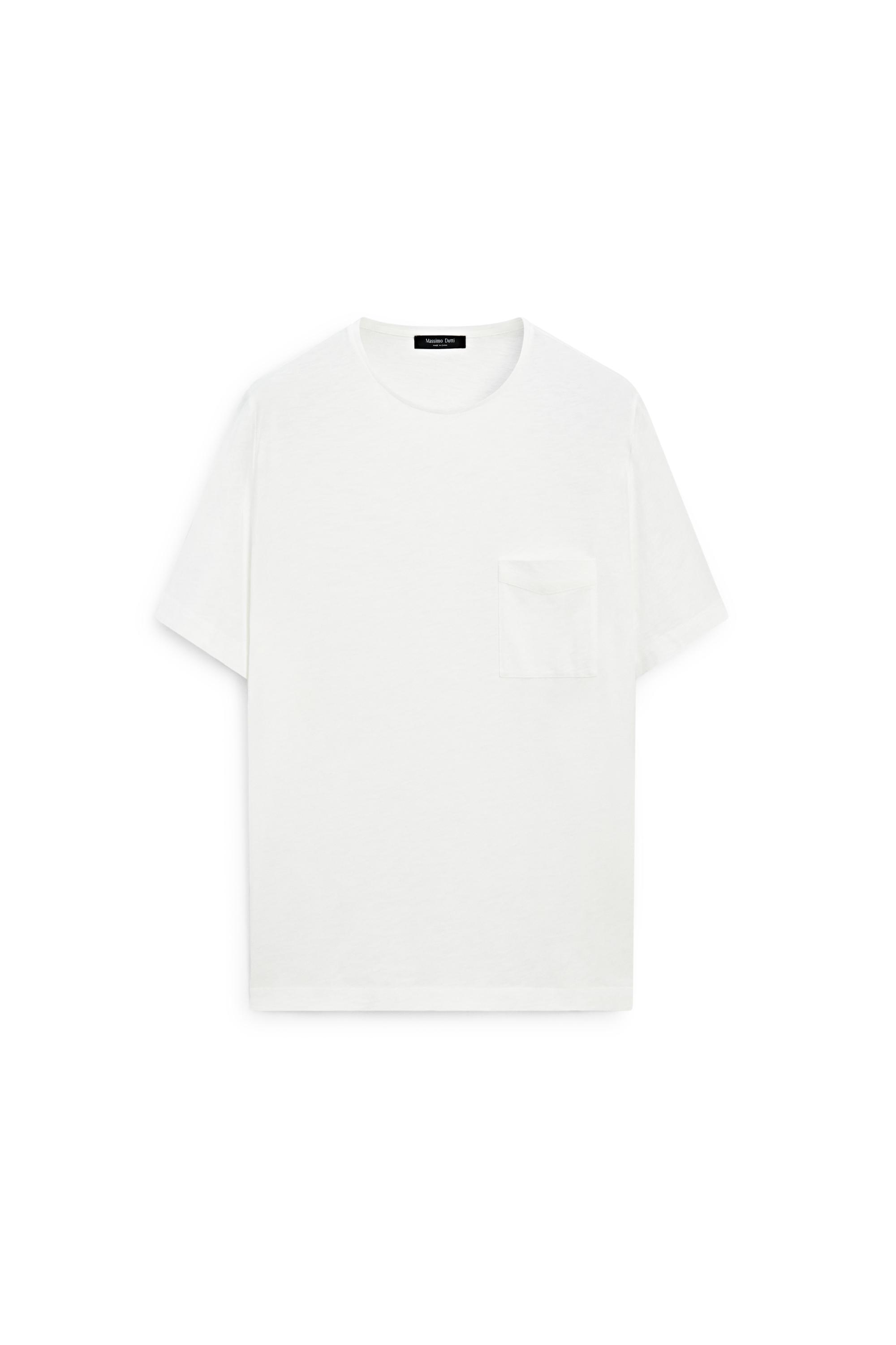Short sleeve T-shirt with pocket detail — WHITE