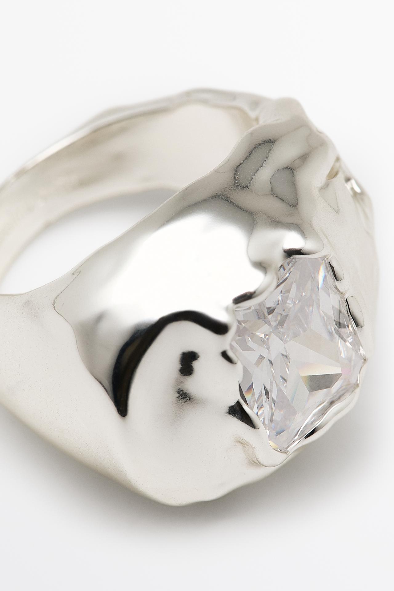 Melted effect shimmery ring — SILVER