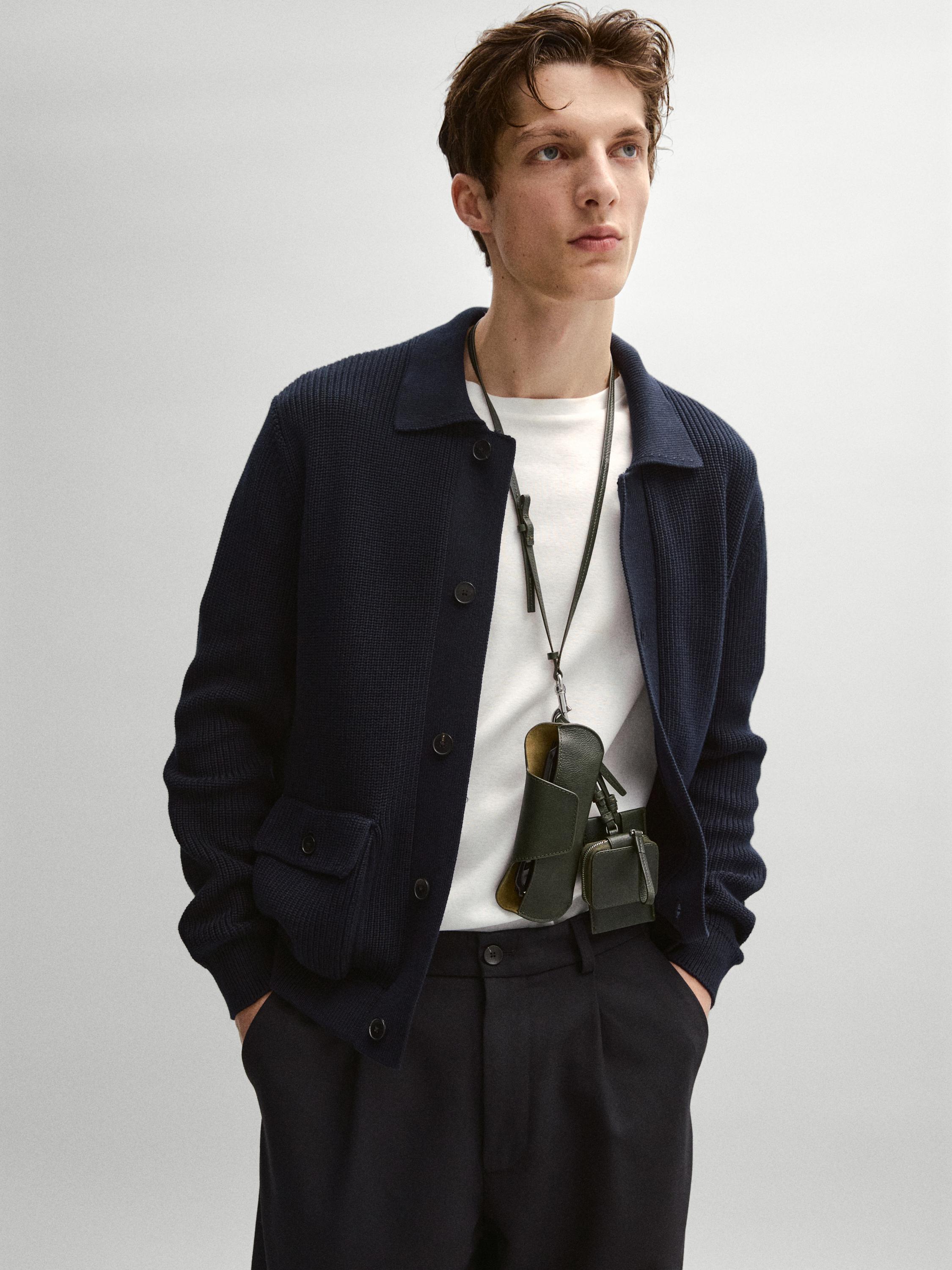 Etui pentru ochelari din piele nappa