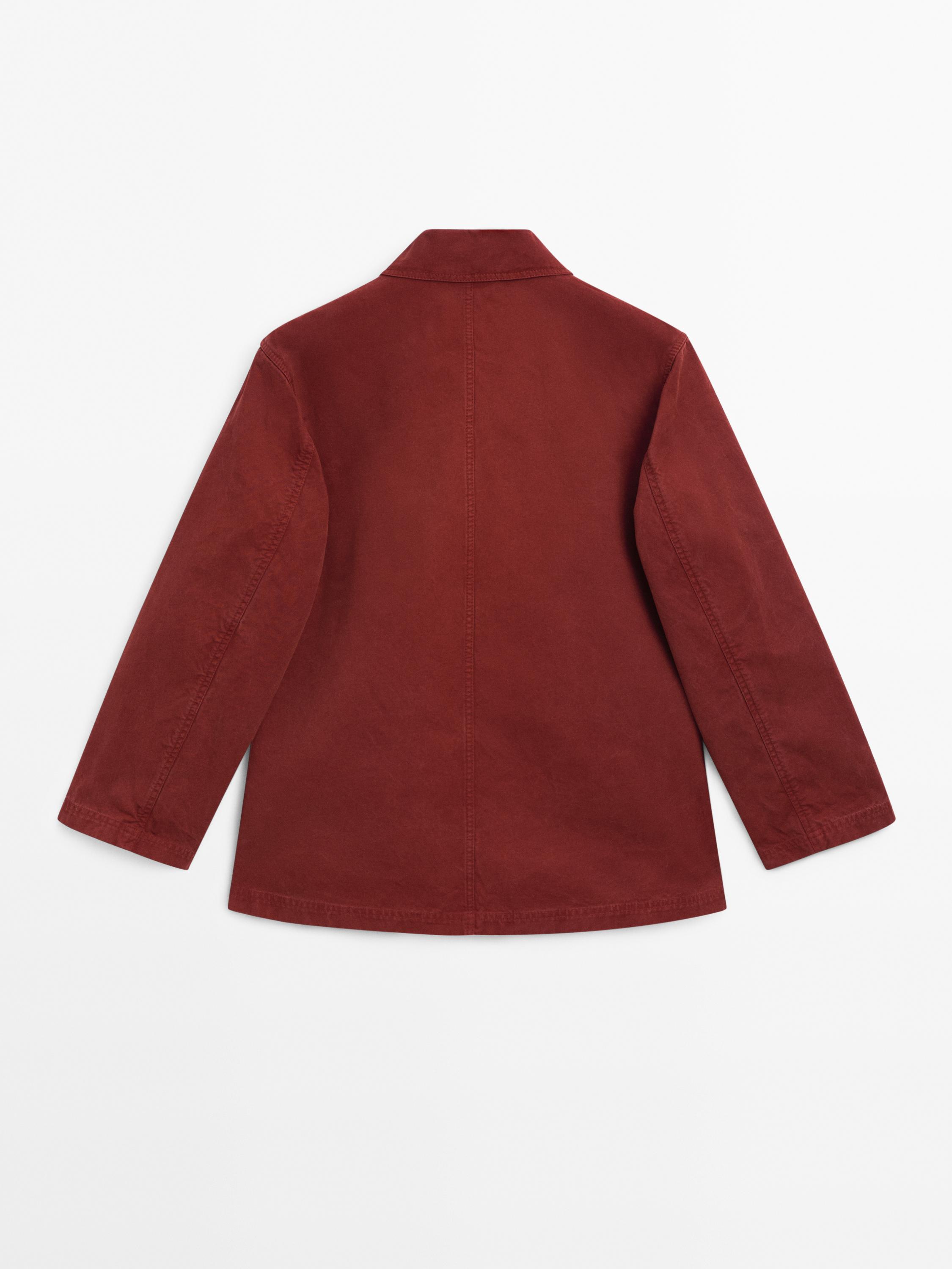 Russet cotton jacket with pocket details