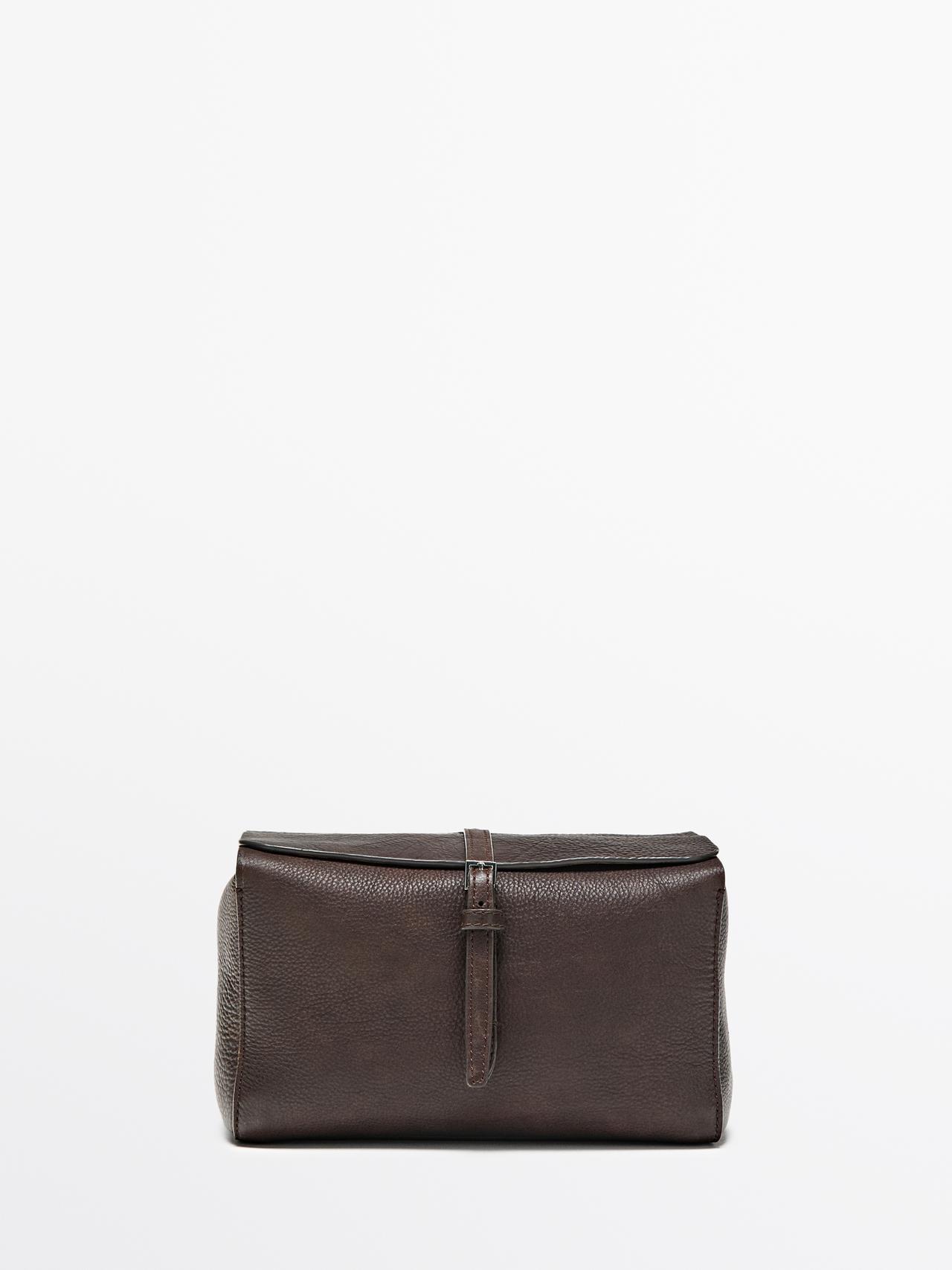 Trousse De Voyage En Cuir Nappa - Marron - 01 - Massimo Dutti - Femme
