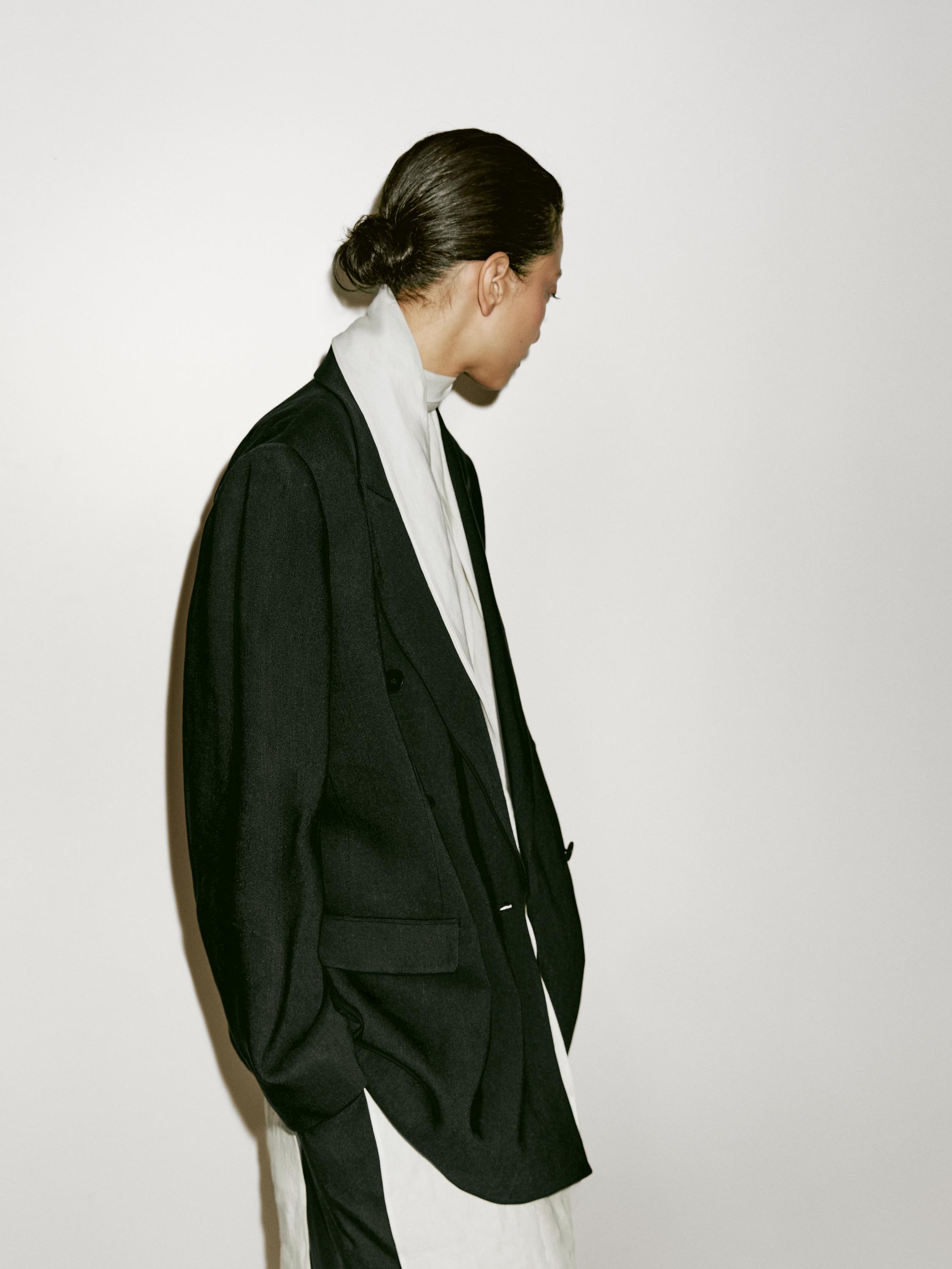 Double-breasted linen blend blazer - Limited Edition