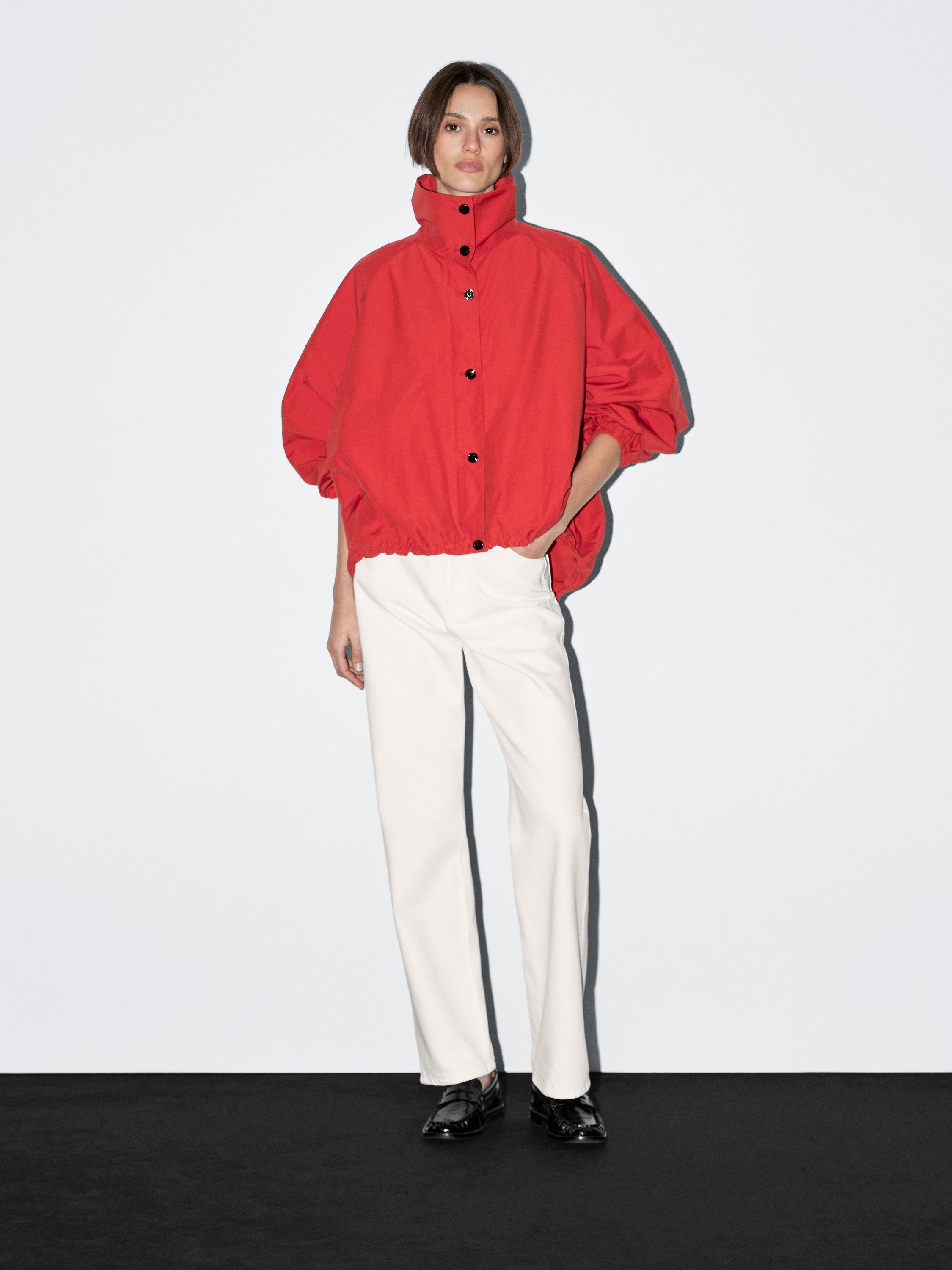 High neck bomber puff jacket