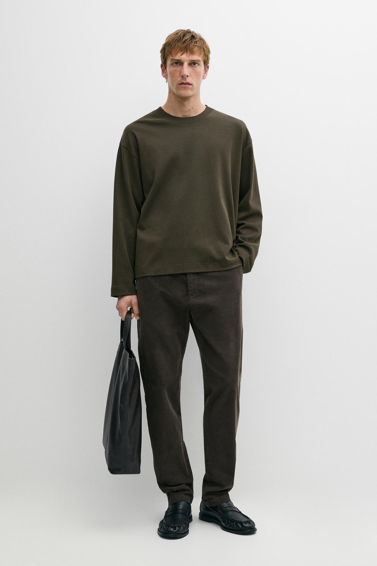 Slim fit corduroy pants — GREY