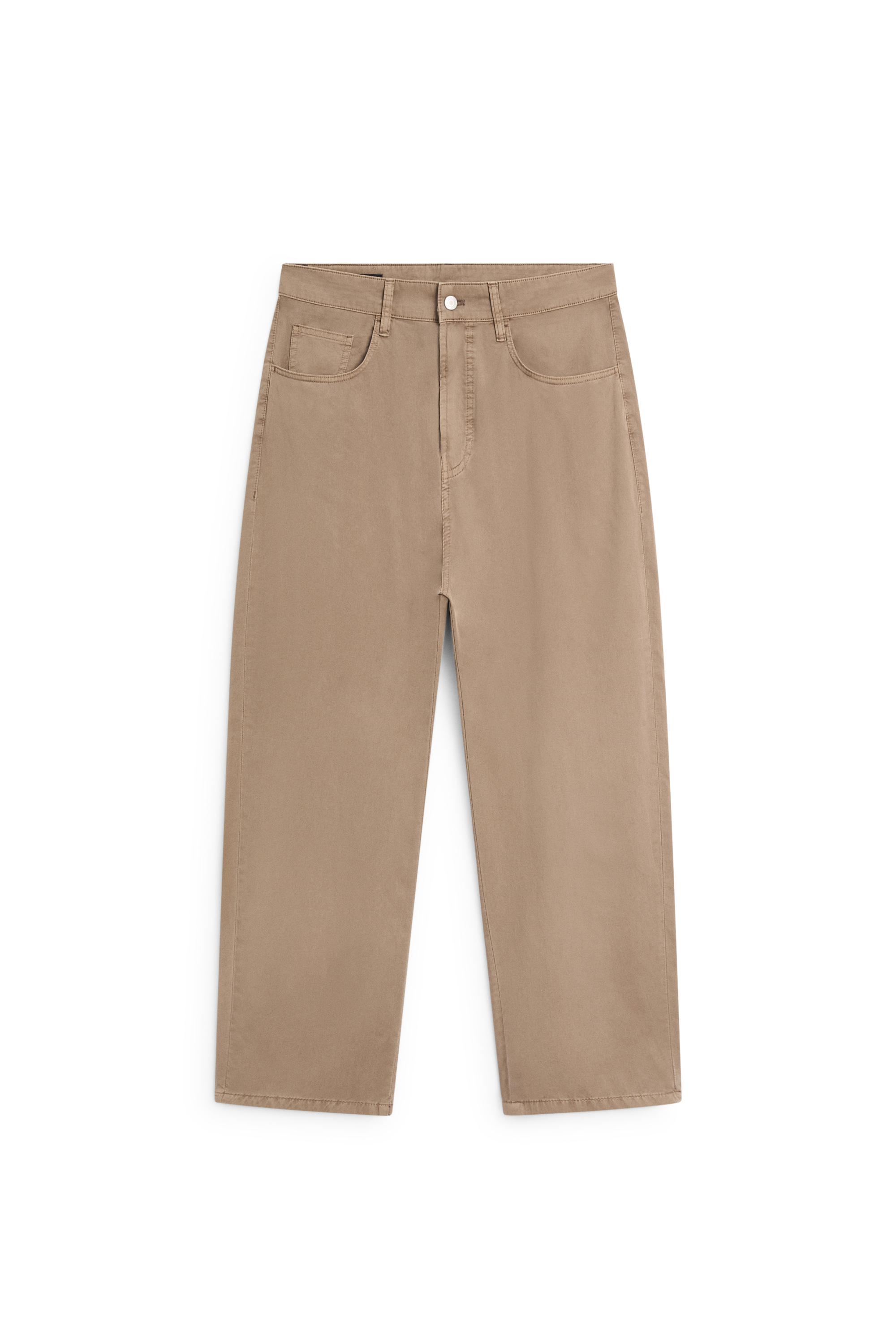 Barrel fit poplin denim-effect pants — OCHRE