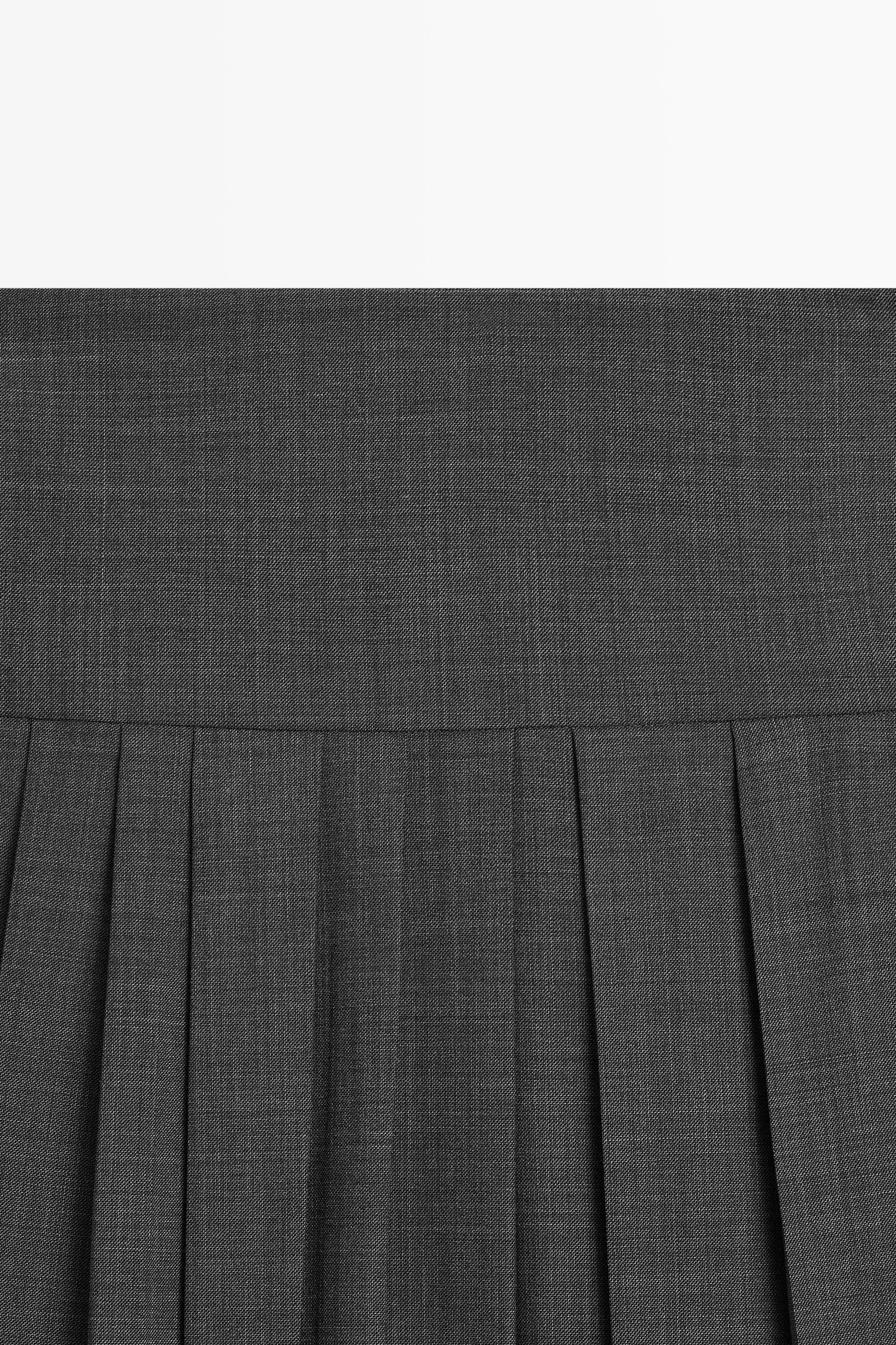 Pleated wool-blend midi skirt — GREY