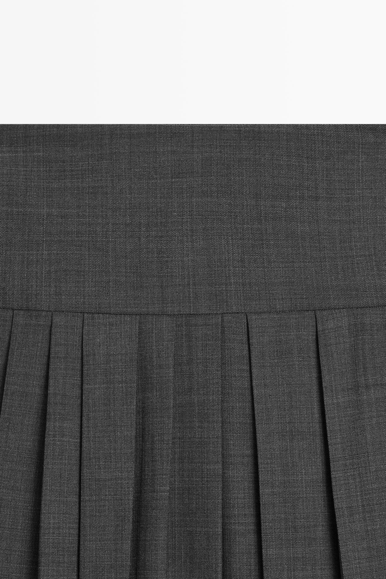 Pleated wool-blend midi skirt — GREY