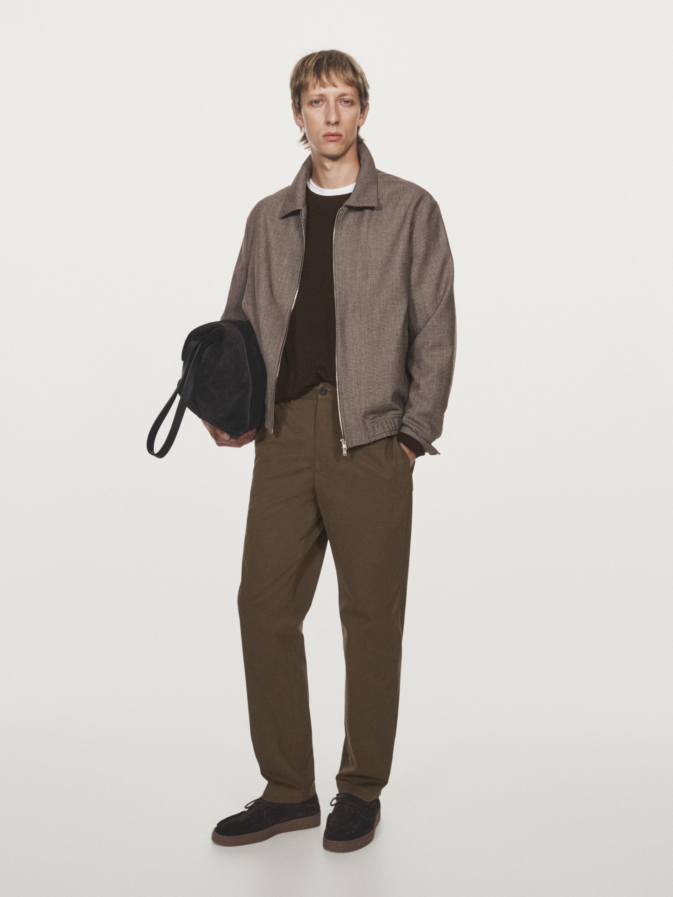 Cotton blend jogger fit trousers