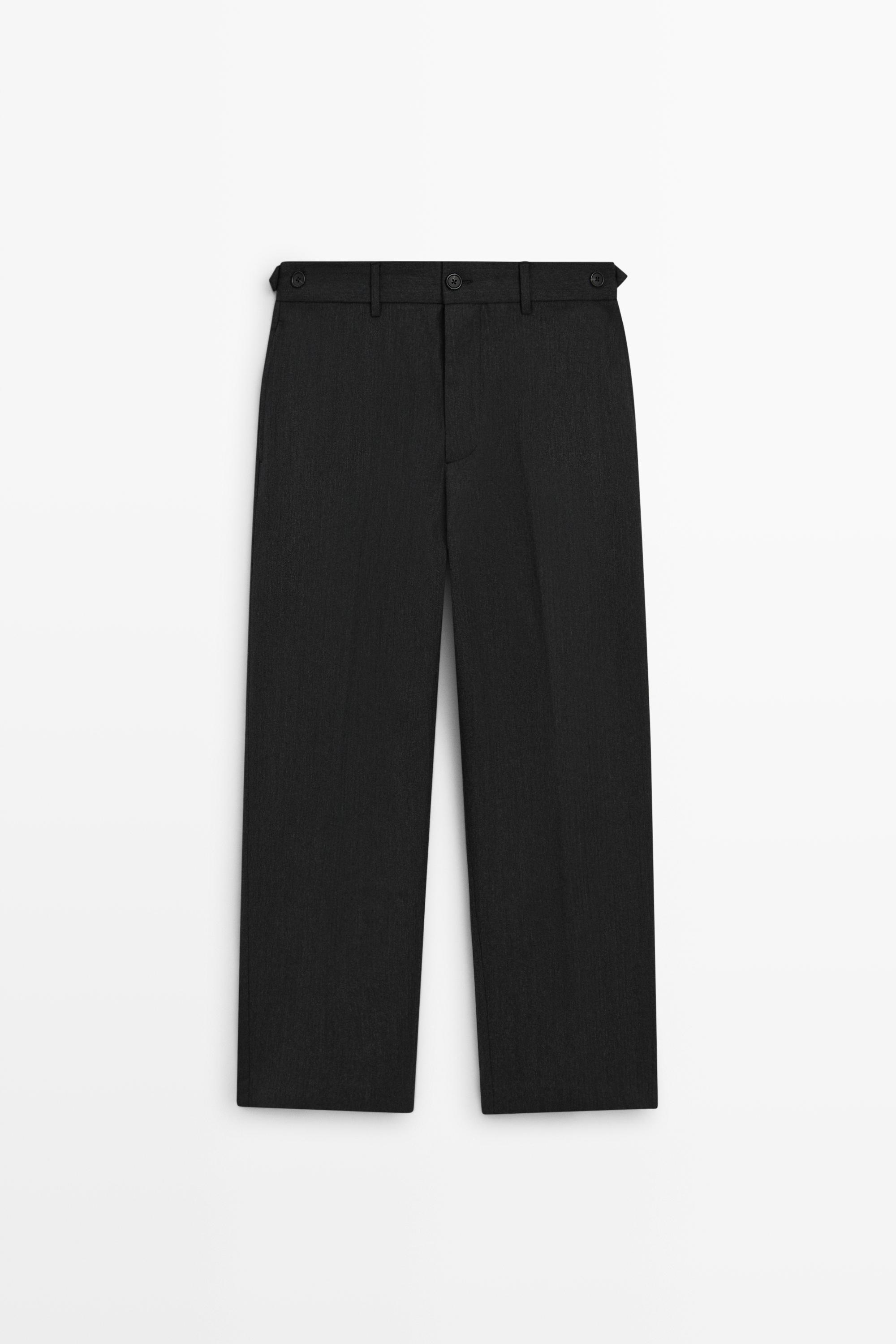 Pantalón relaxed fit espiga 100% lana