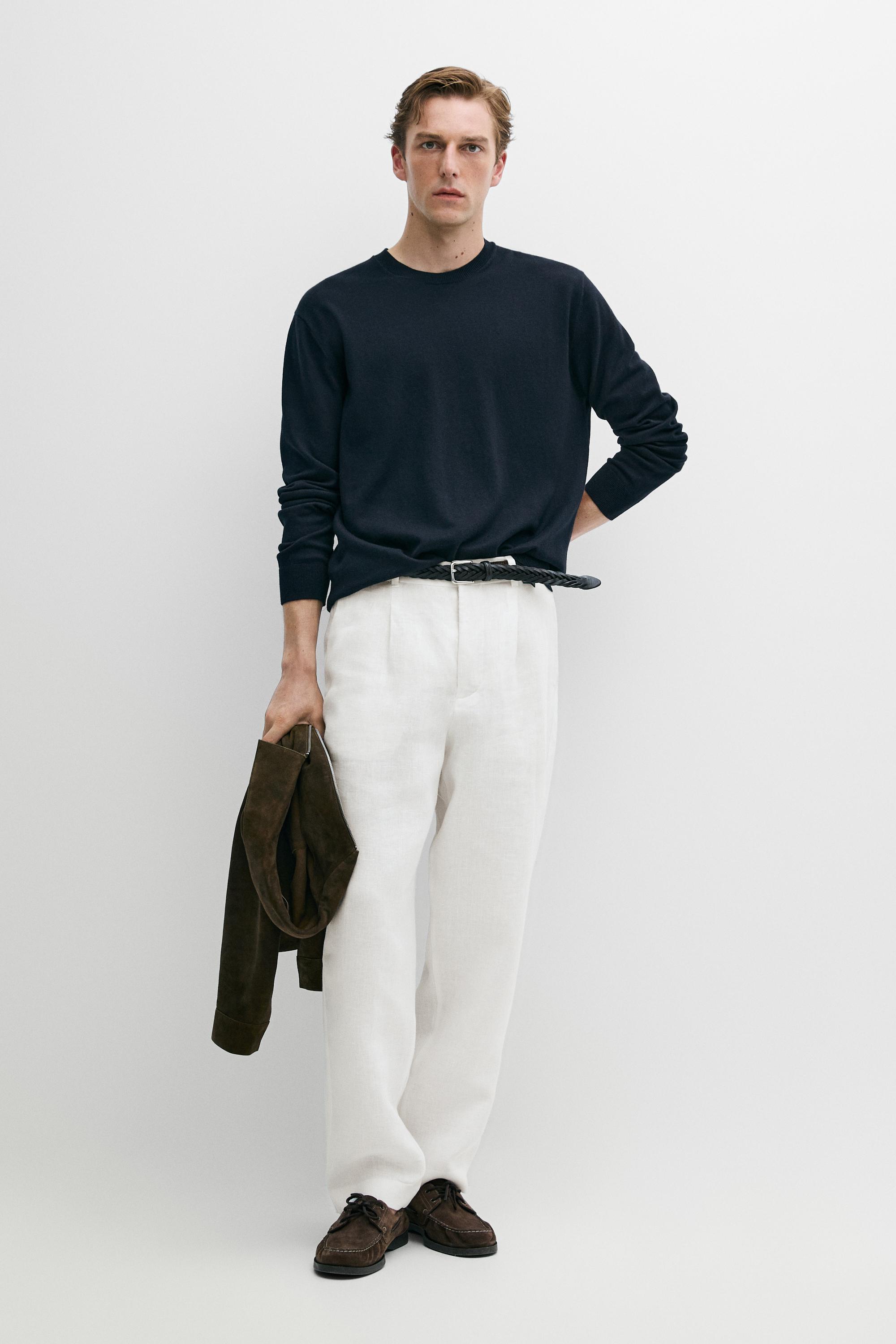 Cotton blend knit sweater