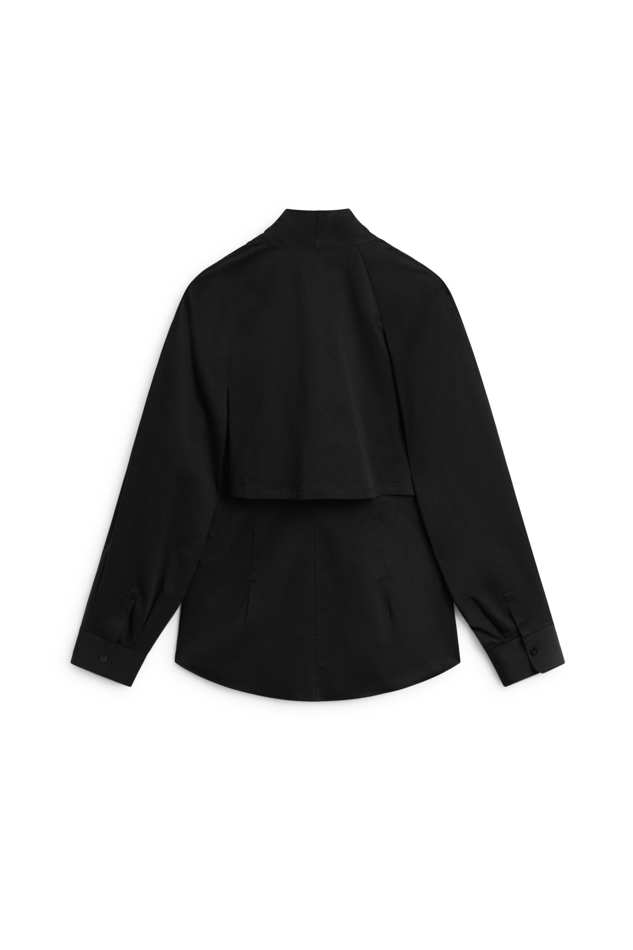Poplin tuxedo-style collar shirt - LIMITED EDITION — BLACK