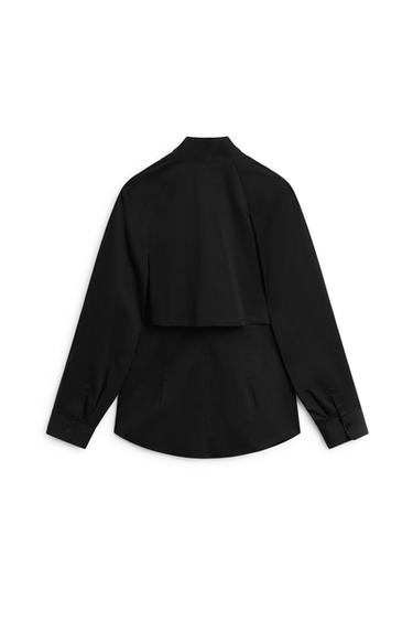 Poplin tuxedo-style collar shirt - LIMITED EDITION — BLACK 6