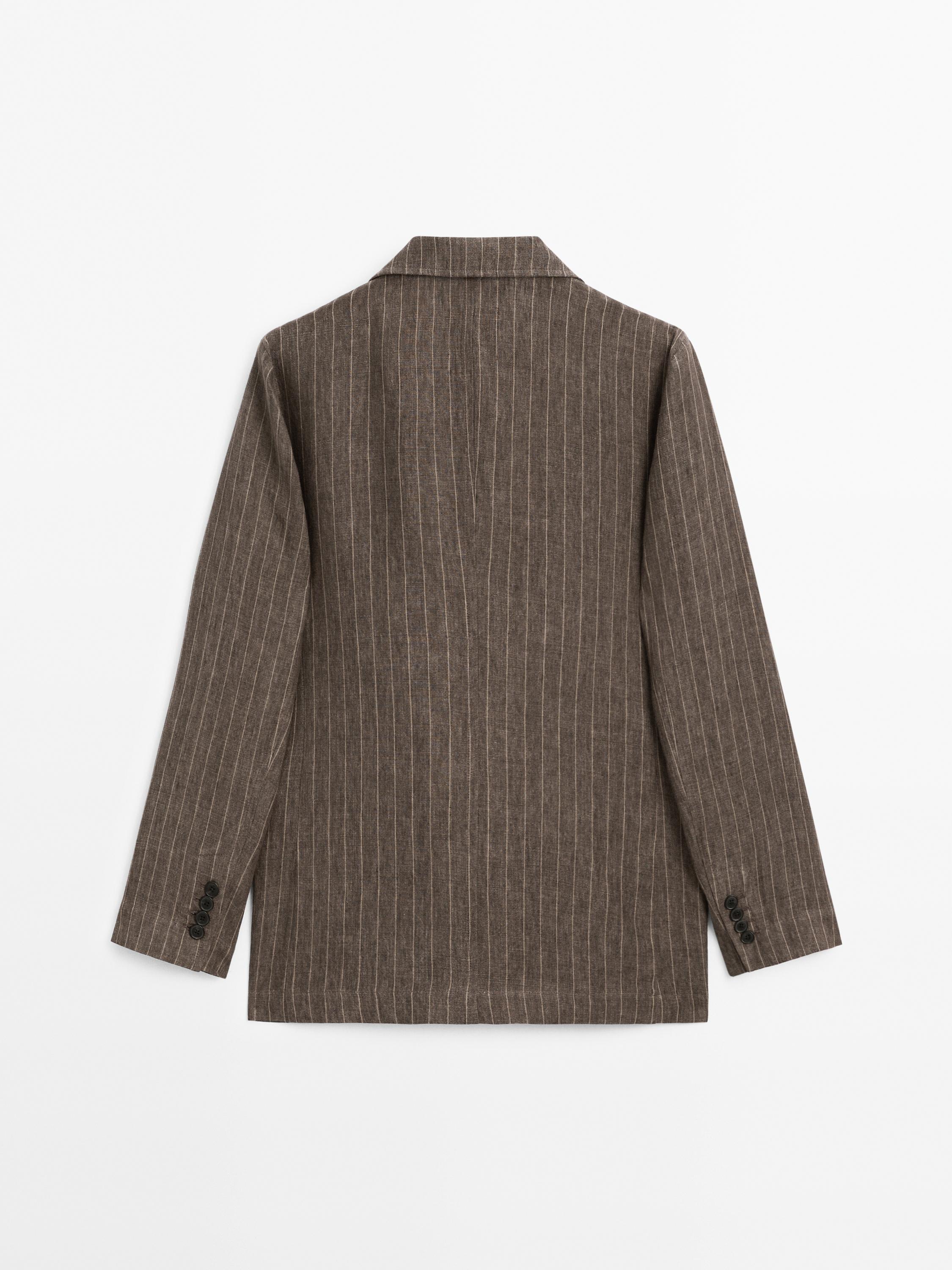 Pinstripe suit blazer