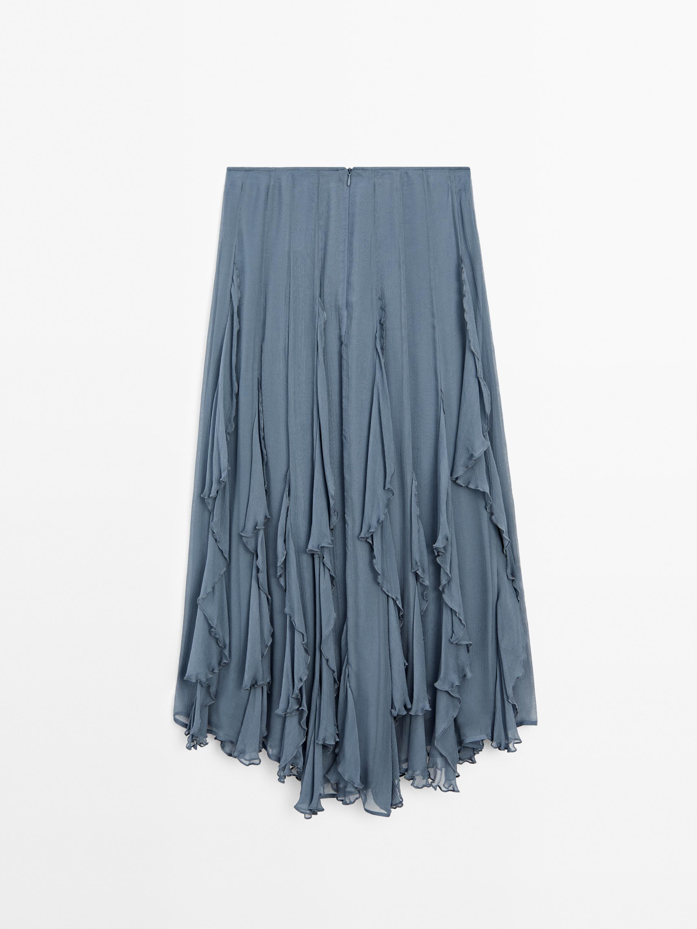 Midi skirt with ruffle detail