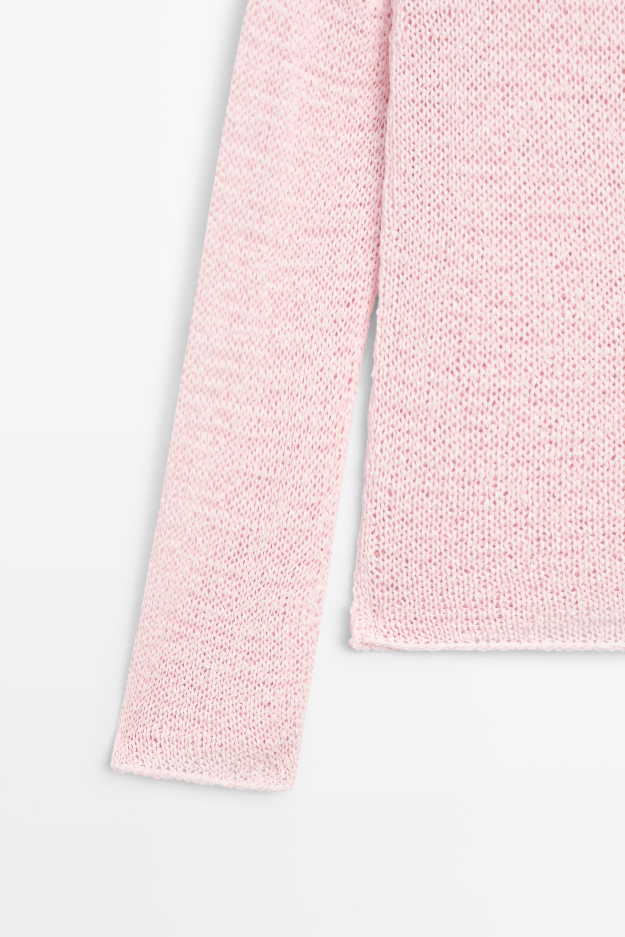 Boat neck knit sweater — PINK