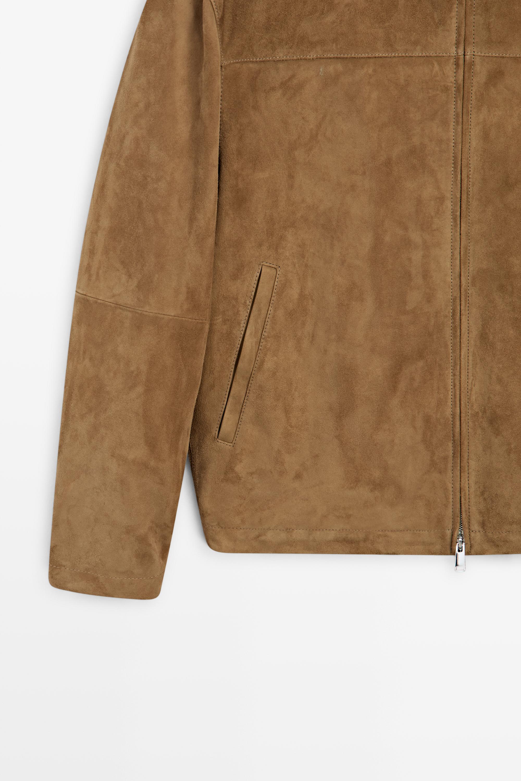 Suede leather jacket — Light Beige
