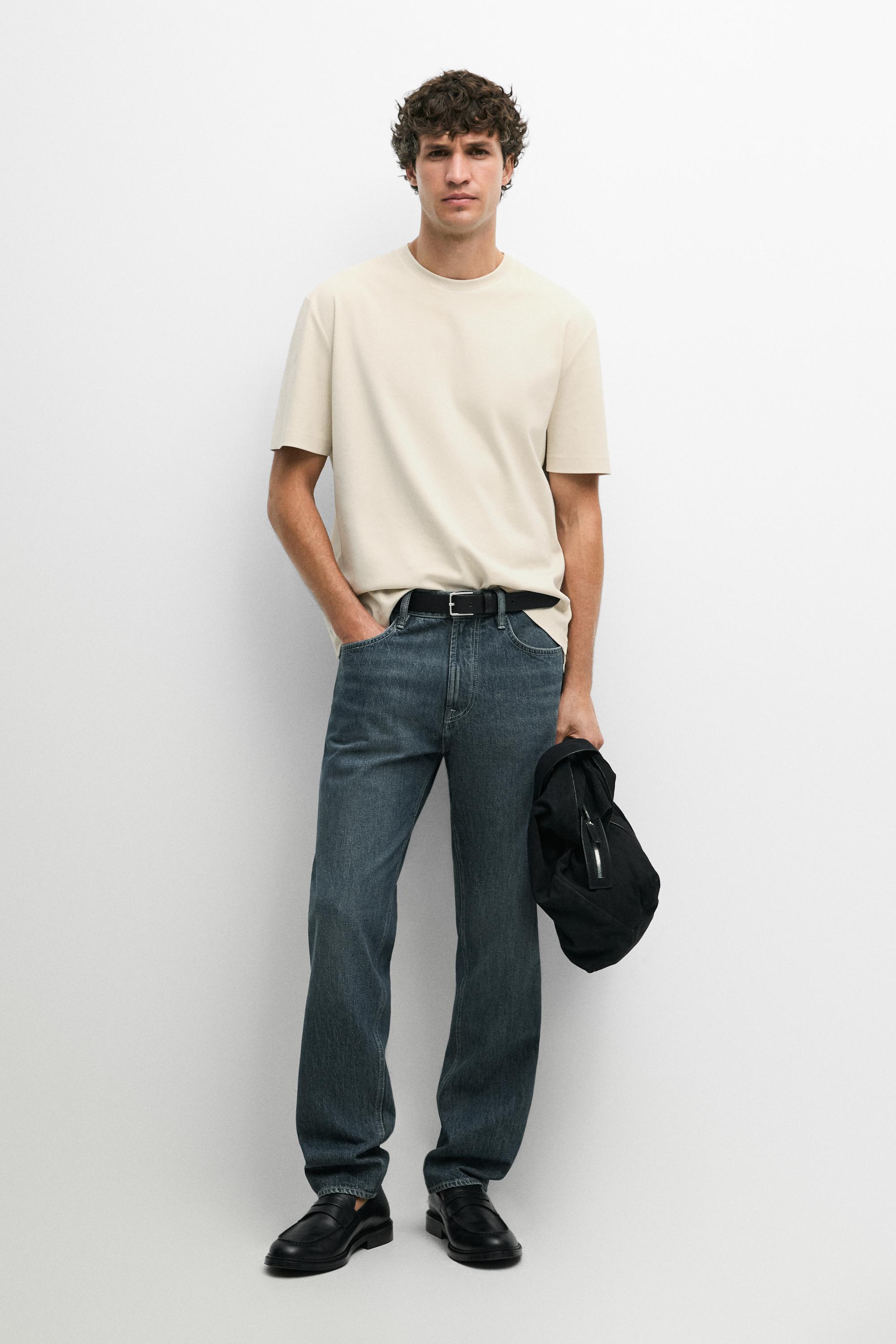 Contrast neck short sleeve T-shirt — PEARL GREY