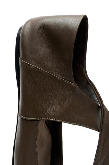 Leather lace-up ballet flat - LIMITED EDITION — KHAKI 8