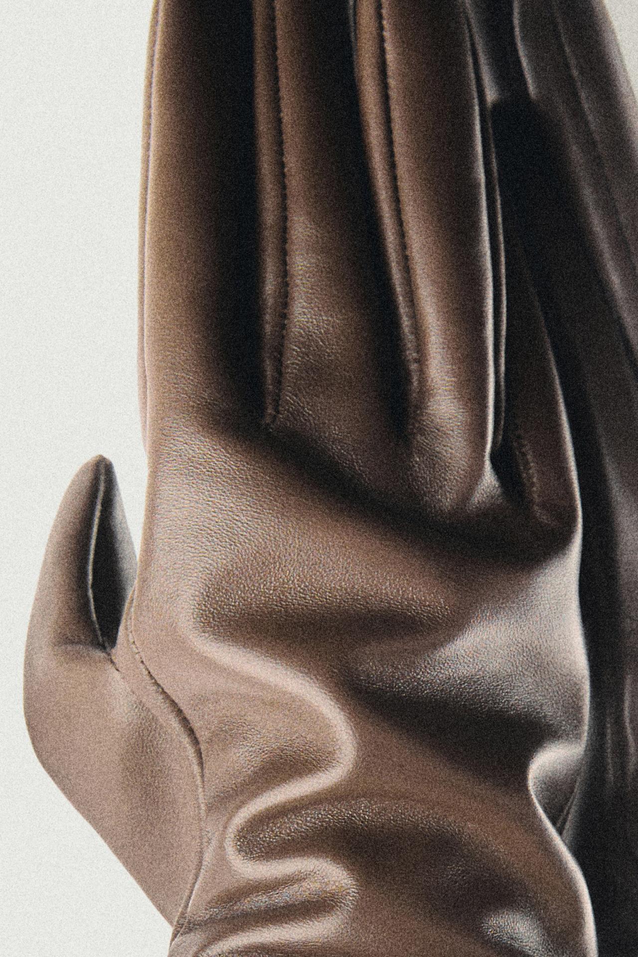 Long nappa leather gloves - LIMITED EDITION — BEIGE