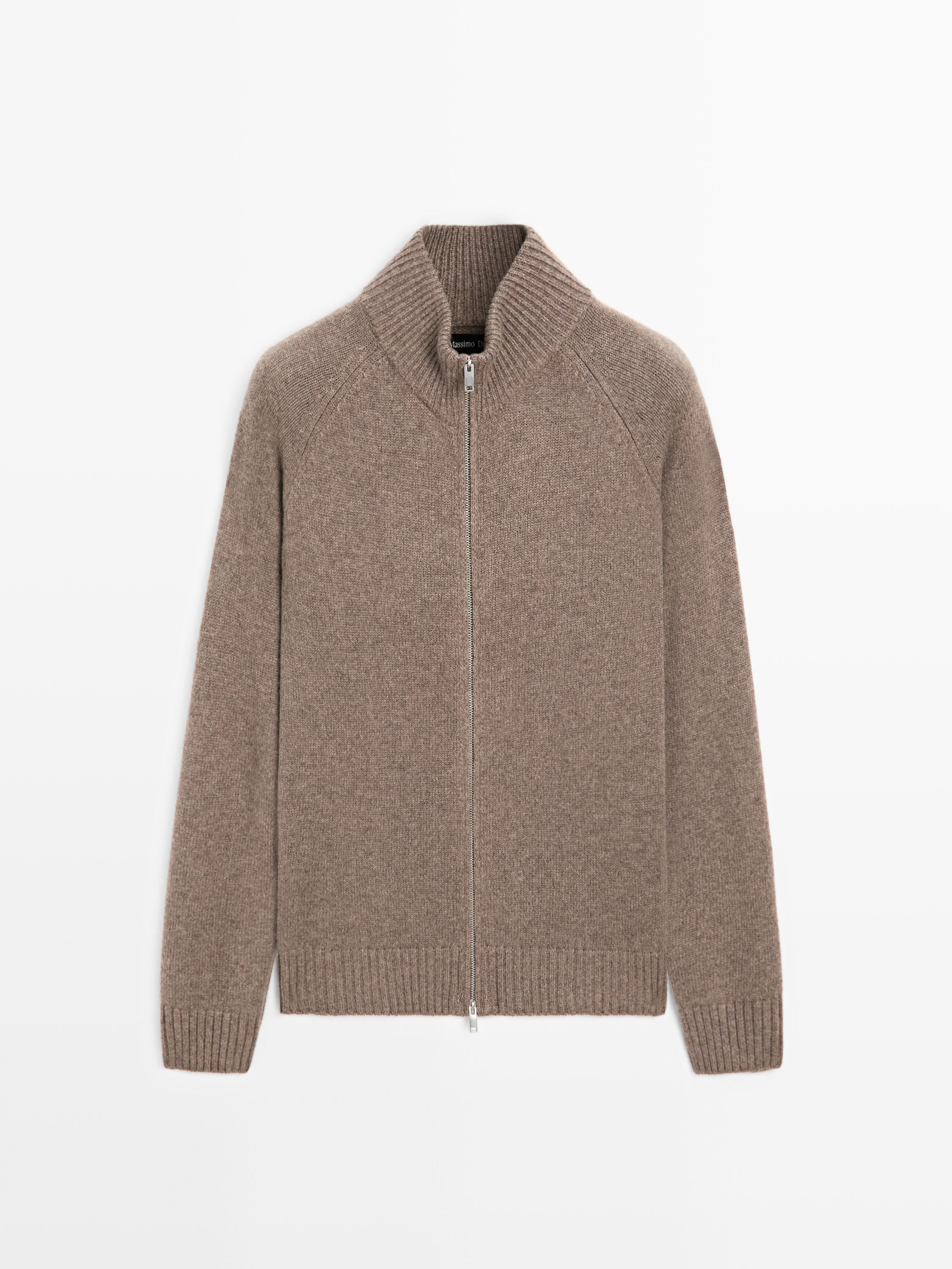 Cardigan en maille à fermeture Éclair à manches raglan 100&nbsp;% cachemire