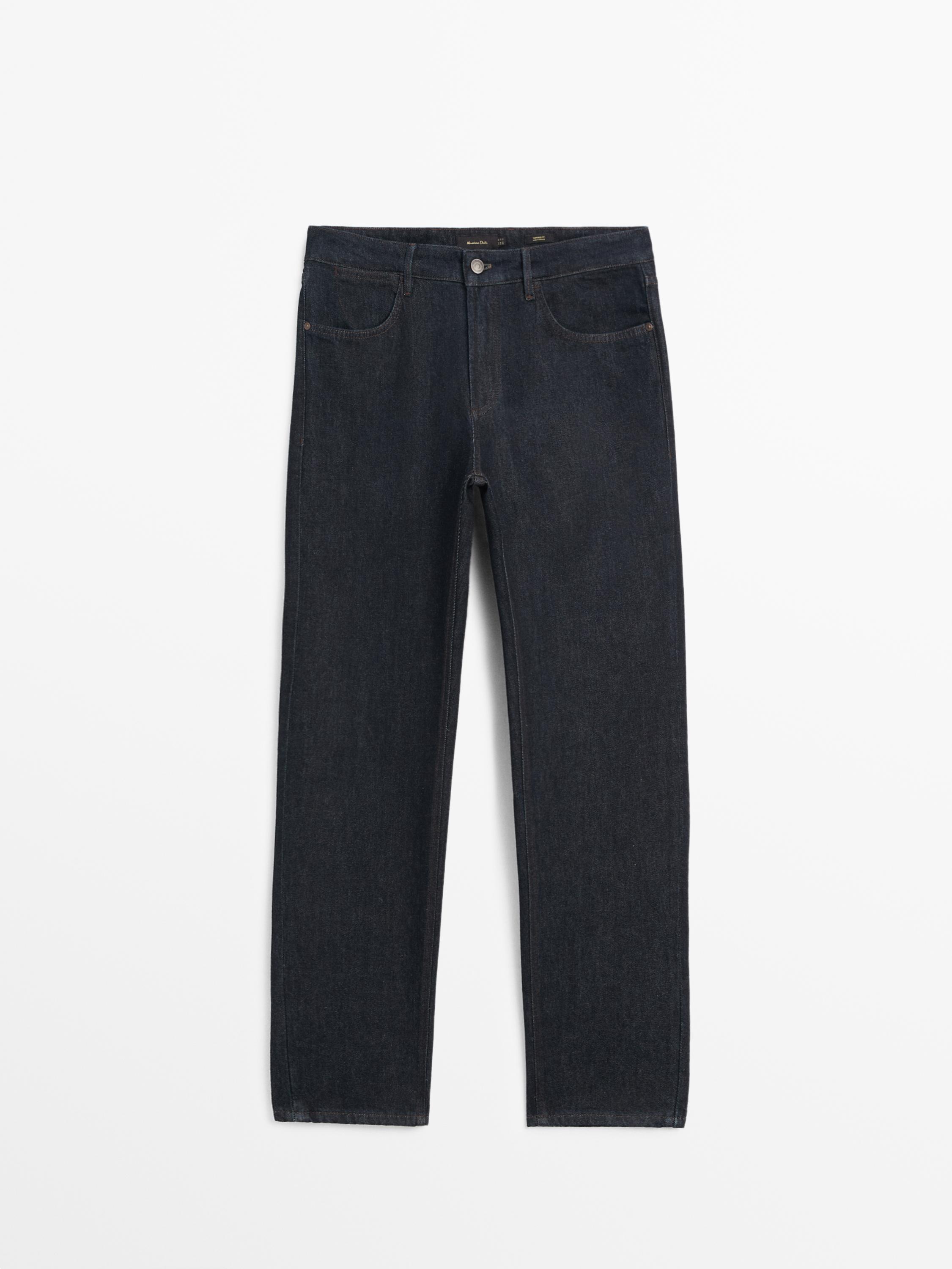 Tapered fit desized jean · İndi̇go · Abi̇ye | Massimo Dutti